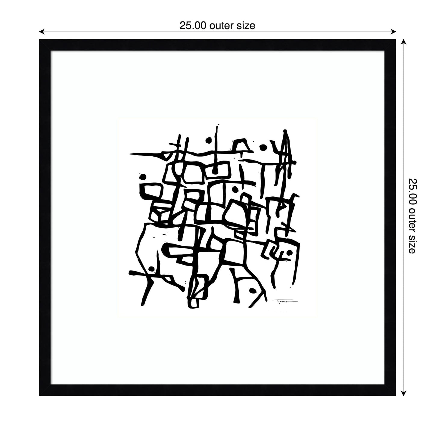 Organic Lines BW Grayscale by Statement Goods Framed Wall Art Print