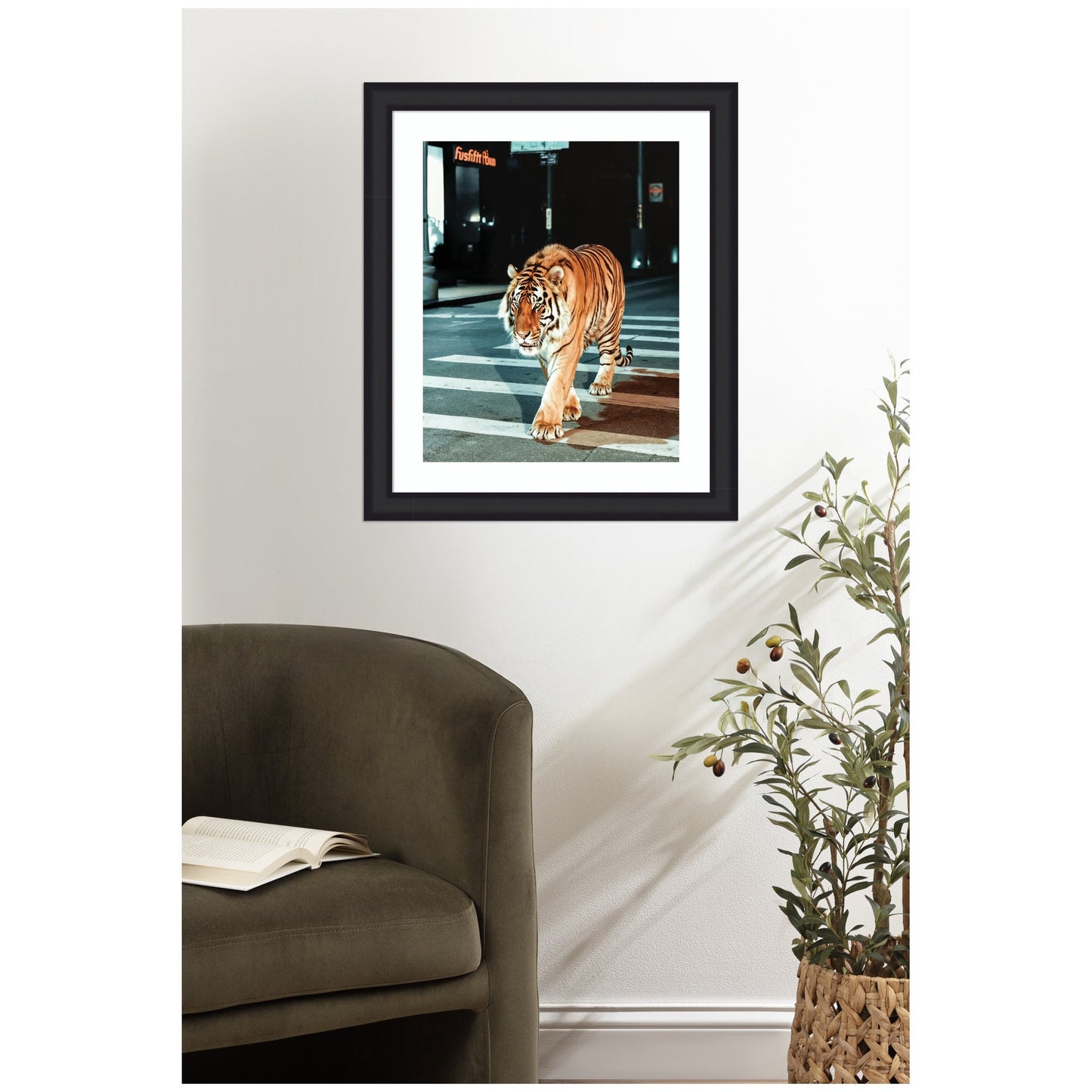 Limited Edition Tiger in the City at Night 2 by Michael Schauer