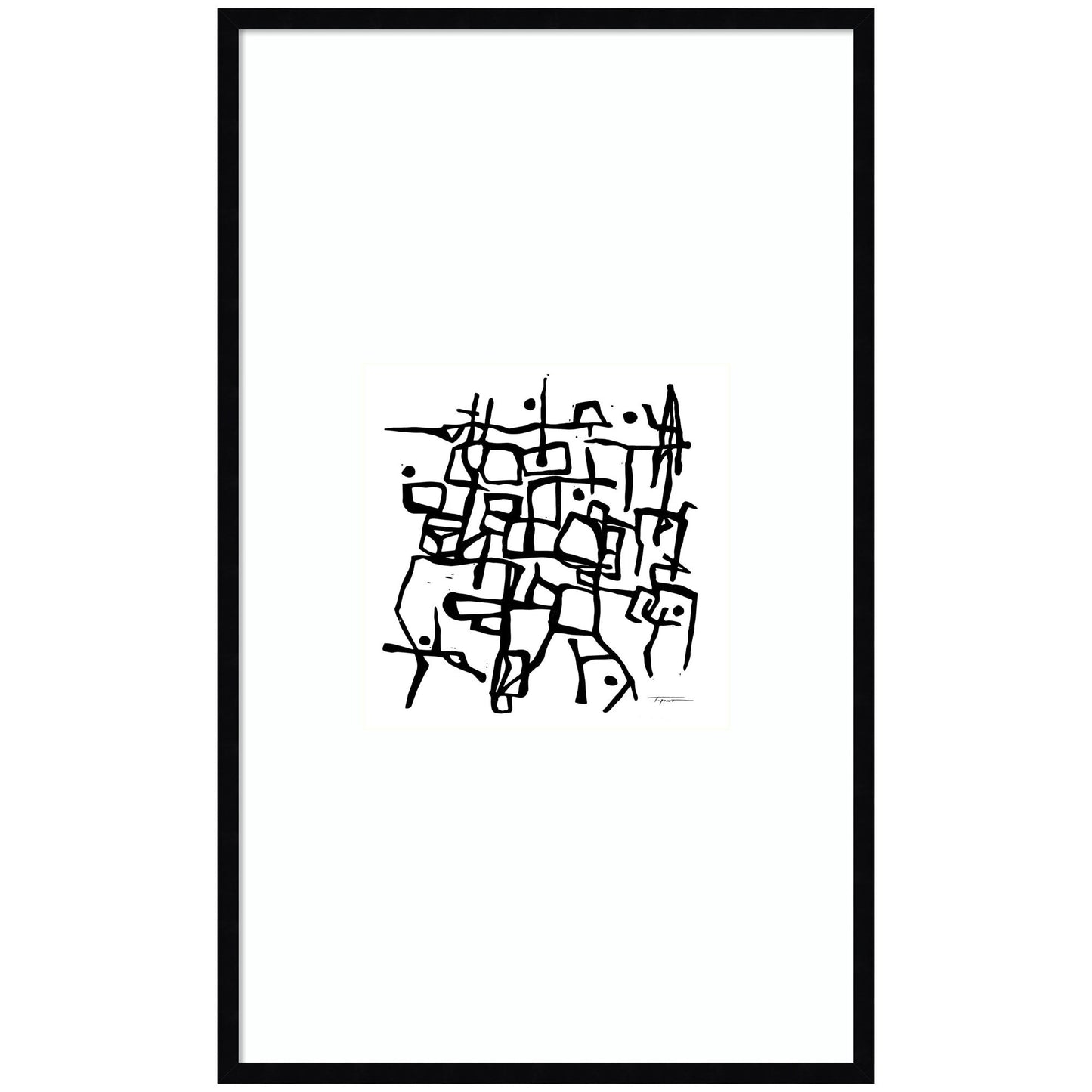 Organic Lines BW Grayscale by Statement Goods Framed Wall Art Print