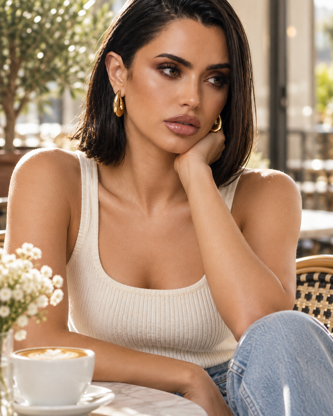 Clara Chunky Teardrop Gold Hoop Earrings