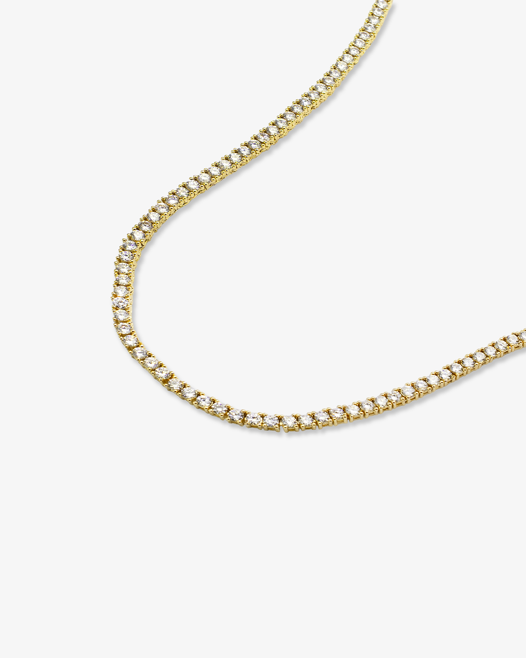 Cynthia 2MM Gold Round-Cut Tennis Choker Necklace
