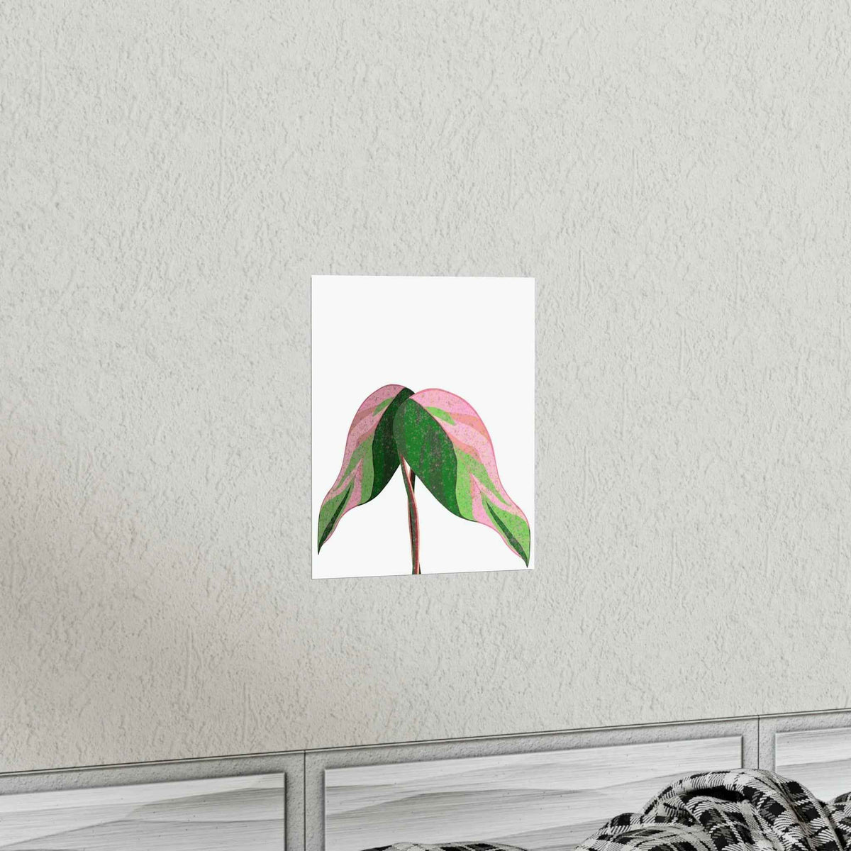 Pink Princess Philodendron Botanical Print – Unframed Wall Art