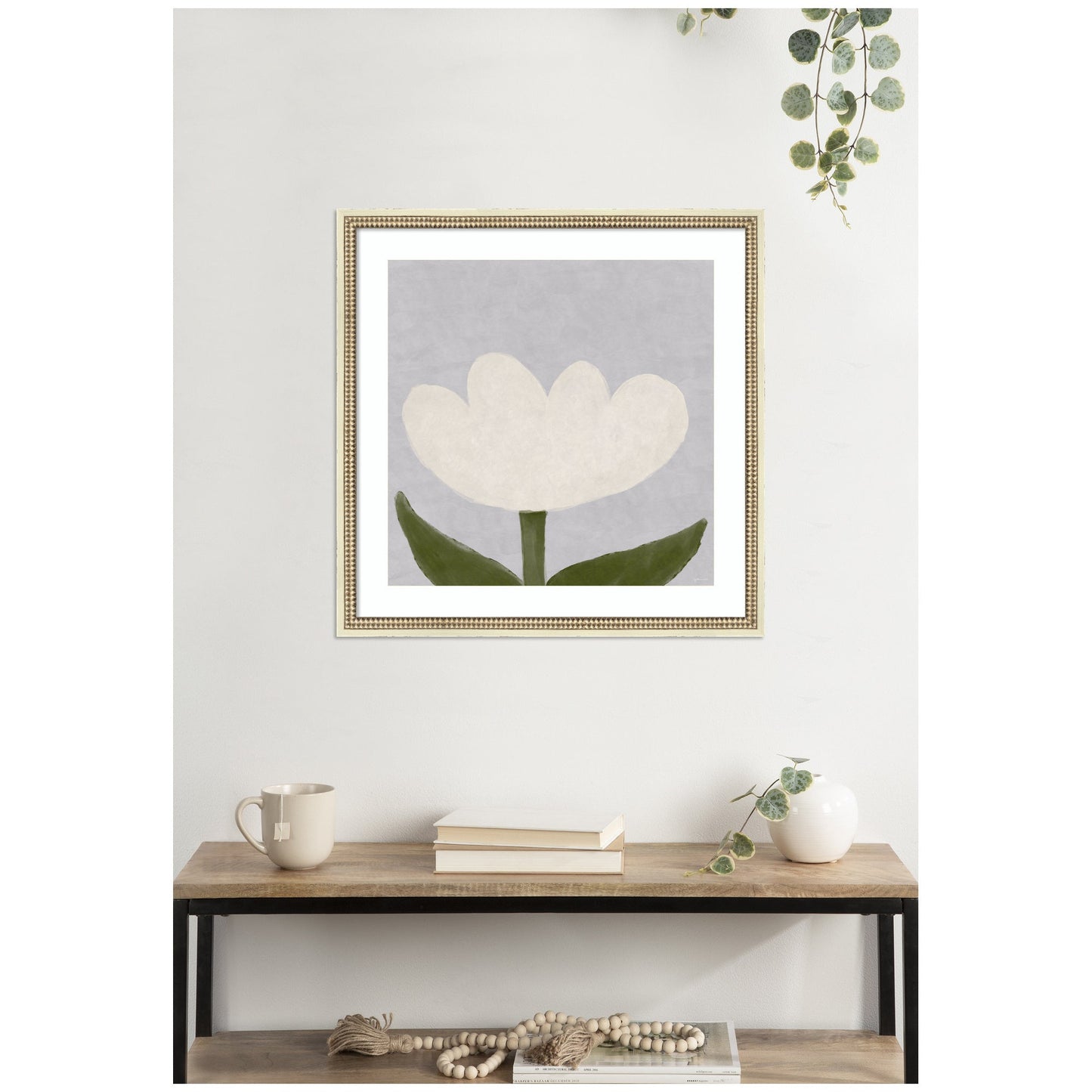 Limited Edition White Tulip by Gabrielly Guedes Framed Wall Art Print