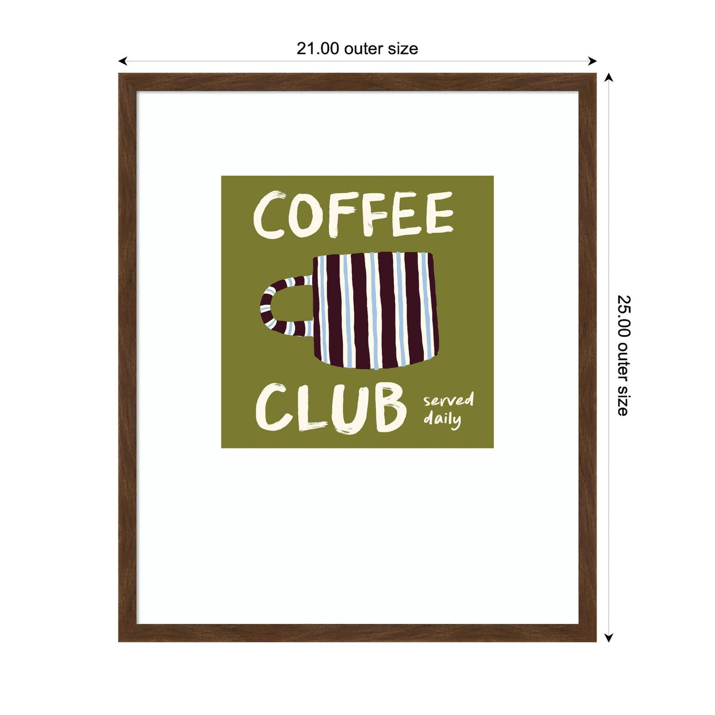 Coffee Club Kitchen Sage Green by Lucky Guava Framed Wall Art Print