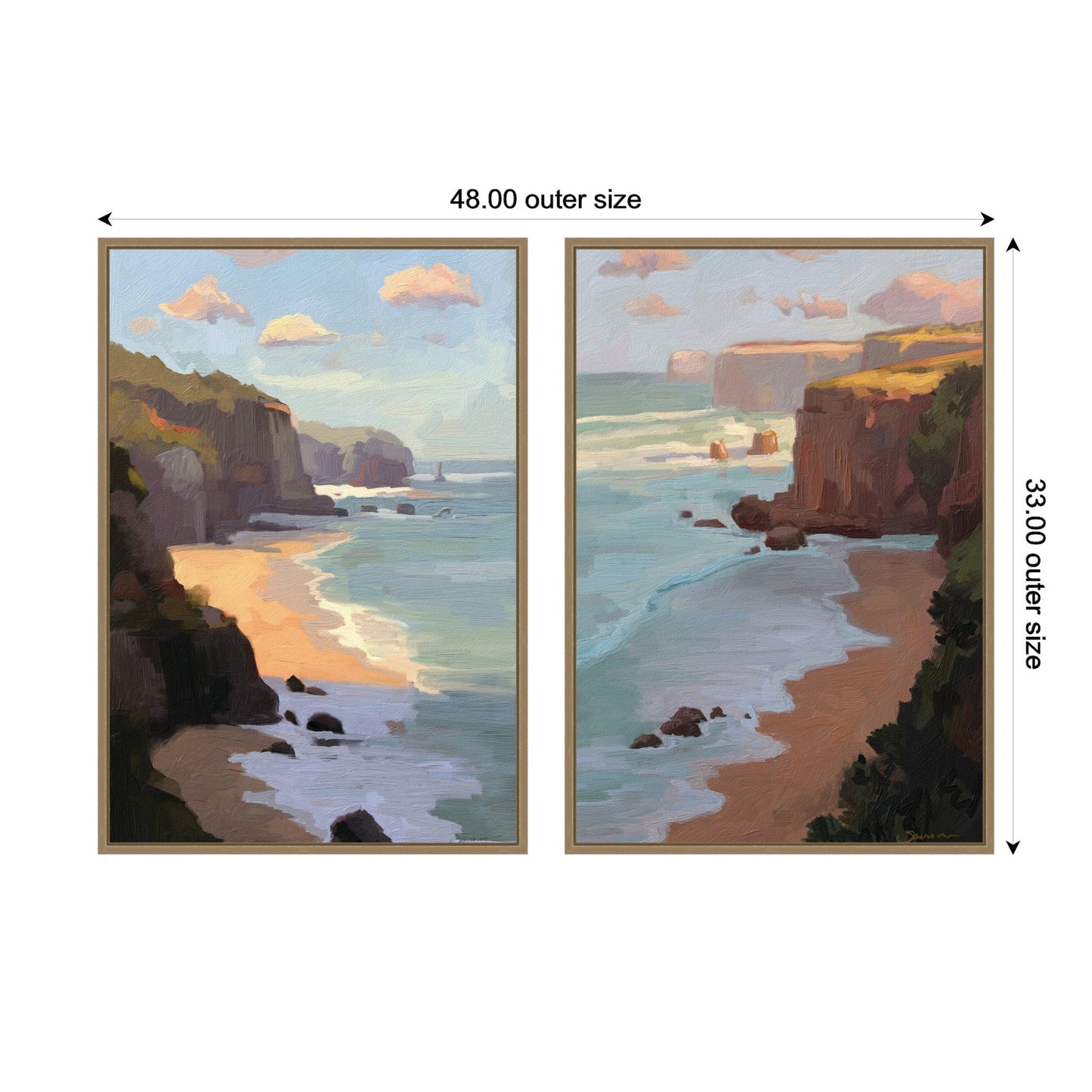Impressionist Landscape Canvas Art | 2-Piece Framed Landscape Art Set by Mary Sparrow