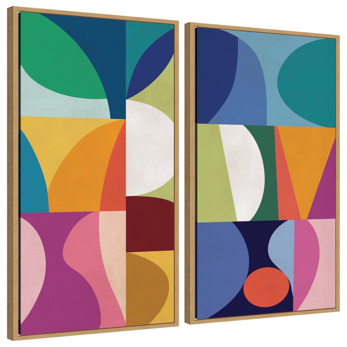Abstract Panels 2 Piece Framed Canvas Wall Art Set by Rachel Lee