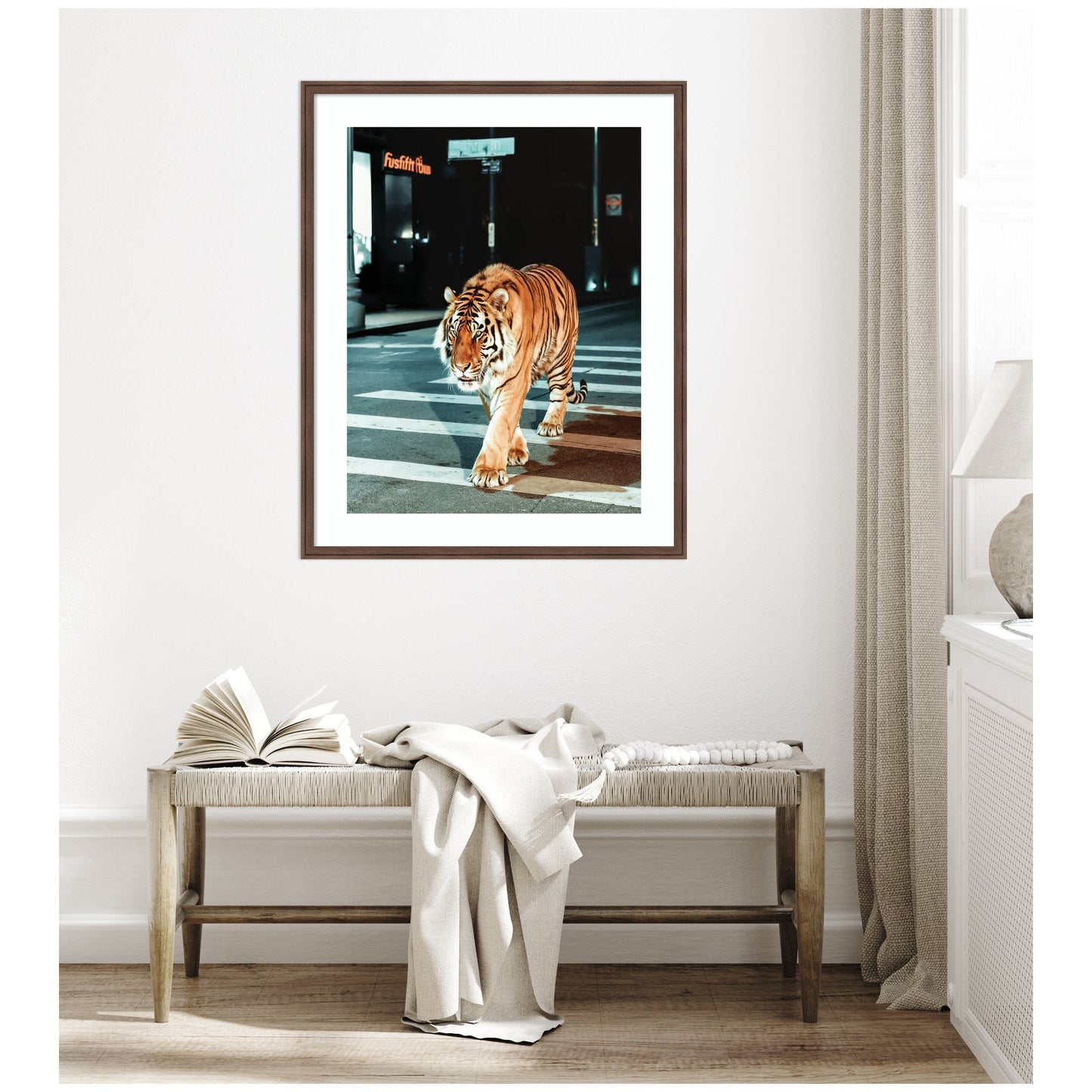 Limited Edition Tiger in the City at Night 2 by Michael Schauer