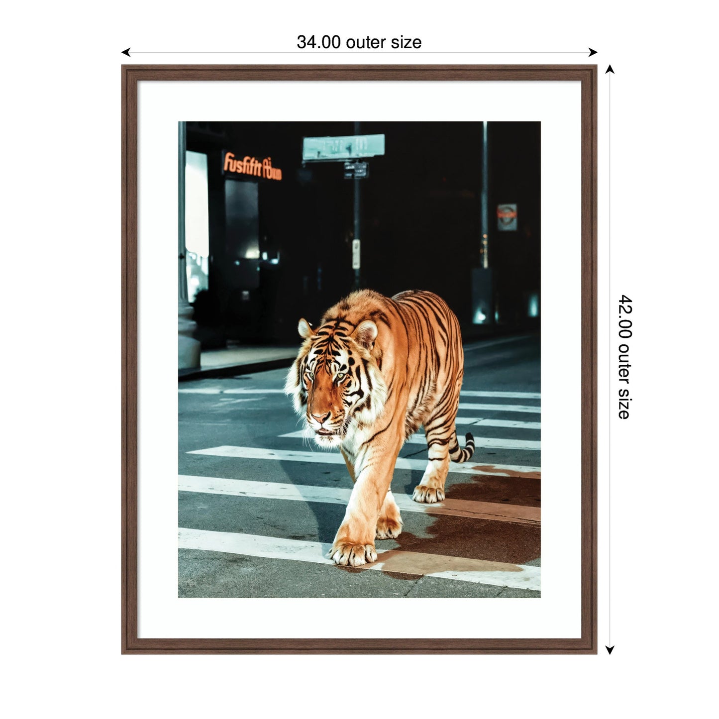 Limited Edition Tiger in the City at Night 2 by Michael Schauer