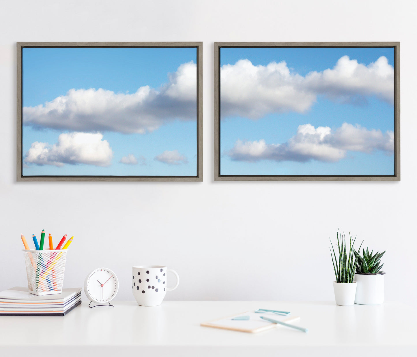 Sylvie Uplifting Clouds Framed Canvas by Stephanie Klatt