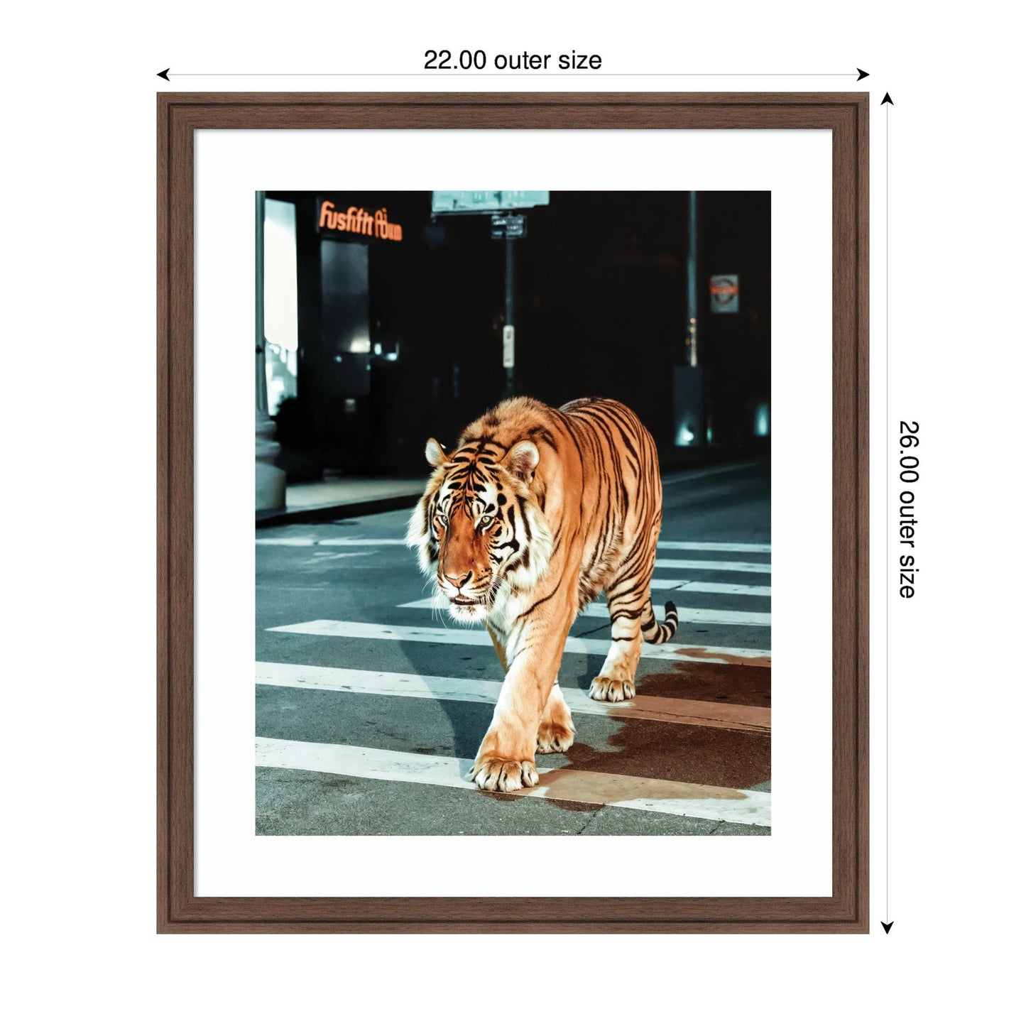 Limited Edition Tiger in the City at Night 2 by Michael Schauer