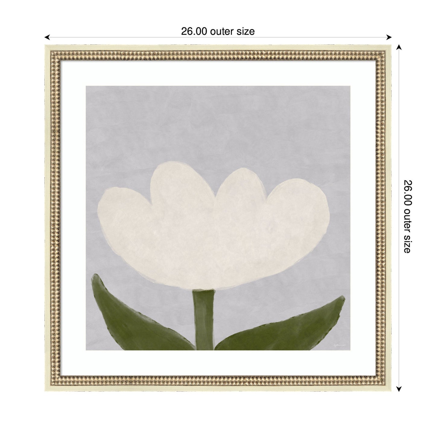 Limited Edition White Tulip by Gabrielly Guedes Framed Wall Art Print