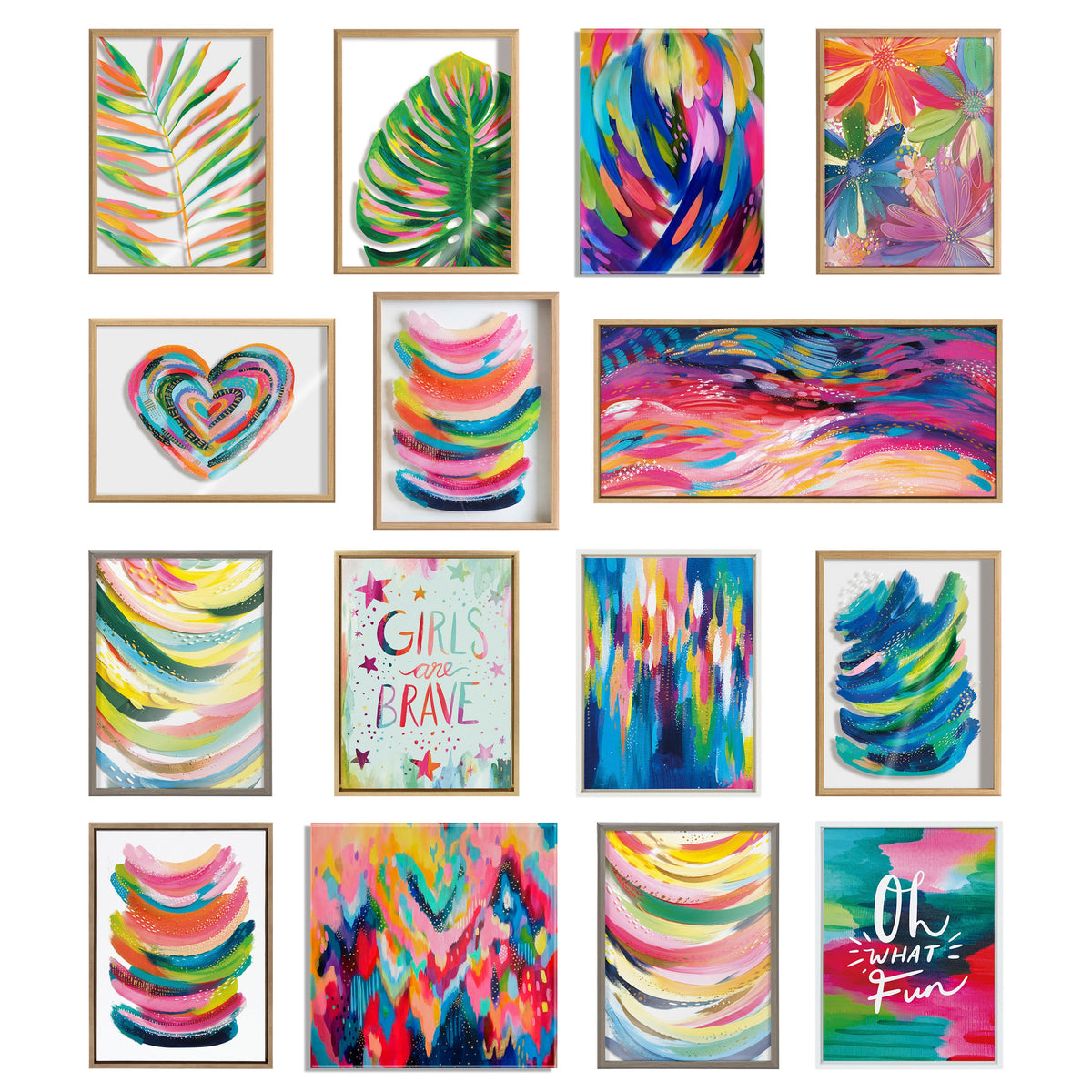 Sylvie Brush Strokes 90 Canvas Set by | 2-Piece Framed Diptych