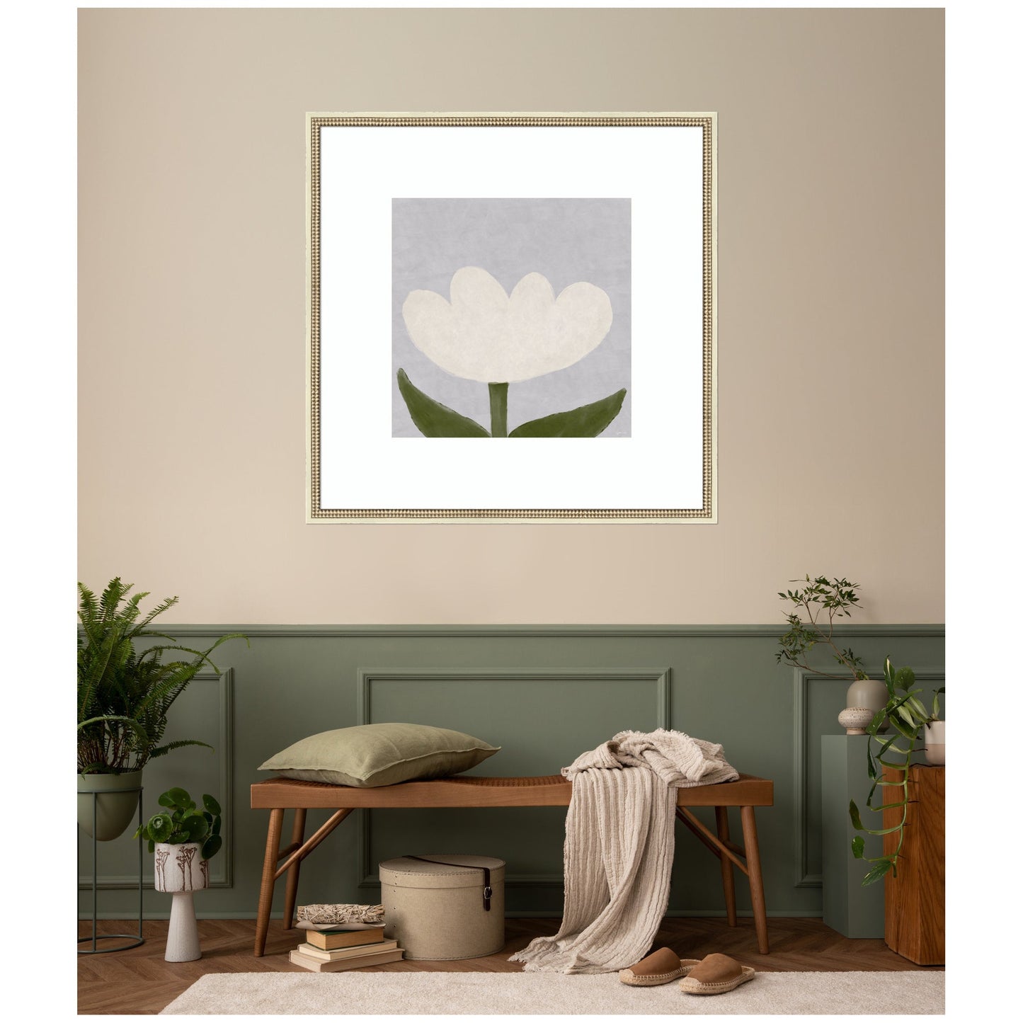Limited Edition White Tulip by Gabrielly Guedes Framed Wall Art Print