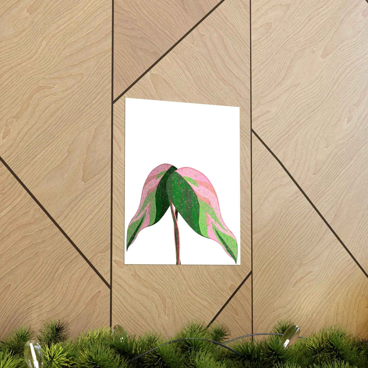 Pink Princess Philodendron Botanical Print – Unframed Wall Art