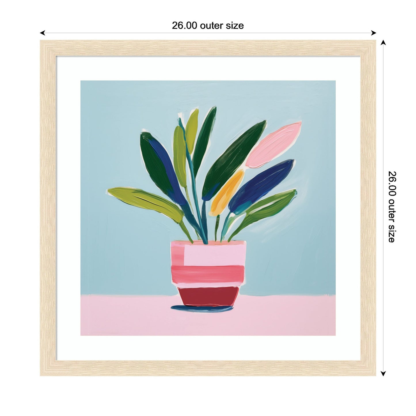 JRFA Studios | Playful Potted Plant Still Life Framed Wall Art by The Creative Bunch Studio