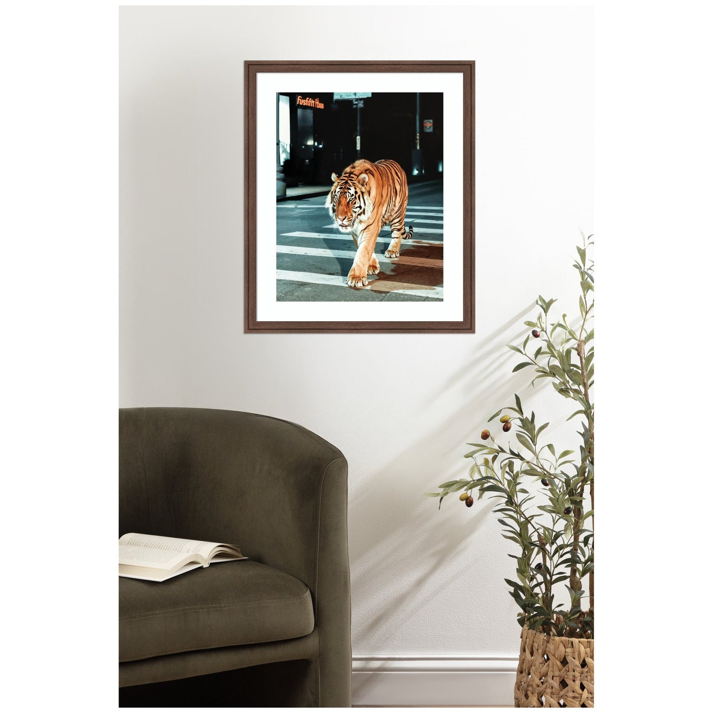 Limited Edition Tiger in the City at Night 2 by Michael Schauer