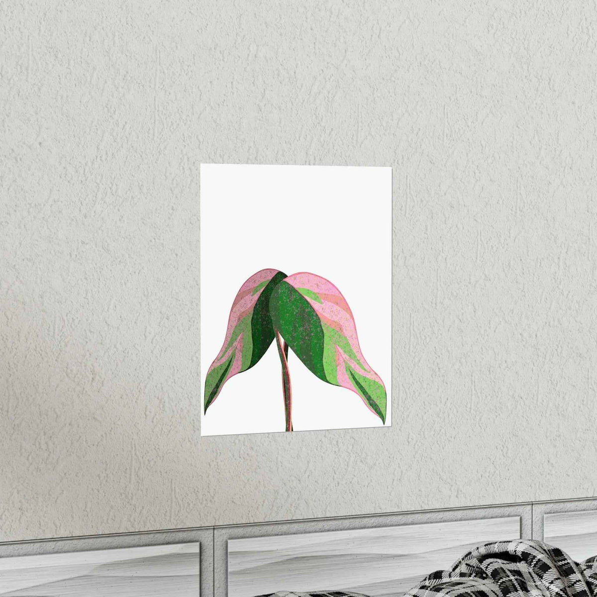 Pink Princess Philodendron Botanical Print – Unframed Wall Art
