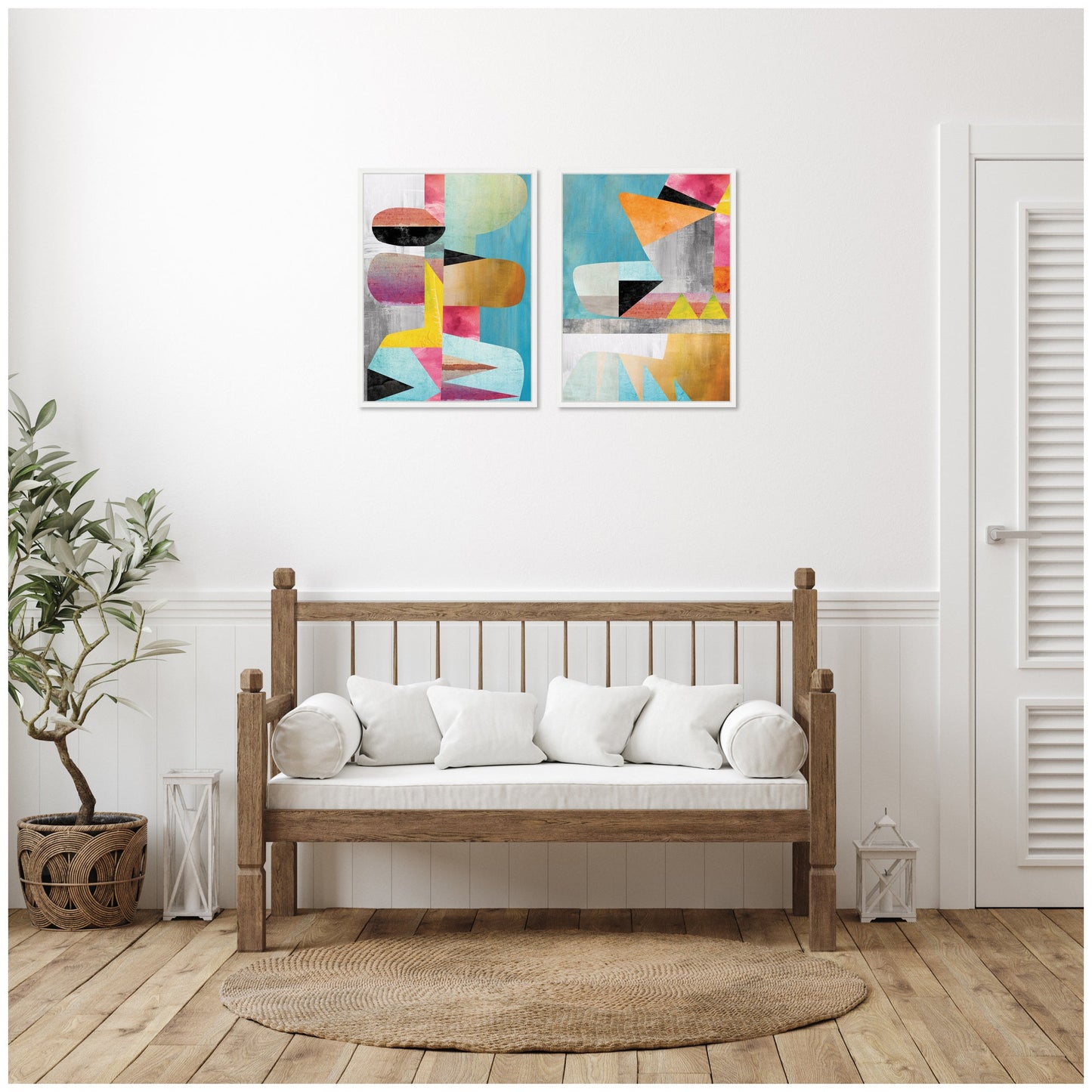1 & 2 2 Piece Framed Canvas Wall Art Set by Nikki Chu
