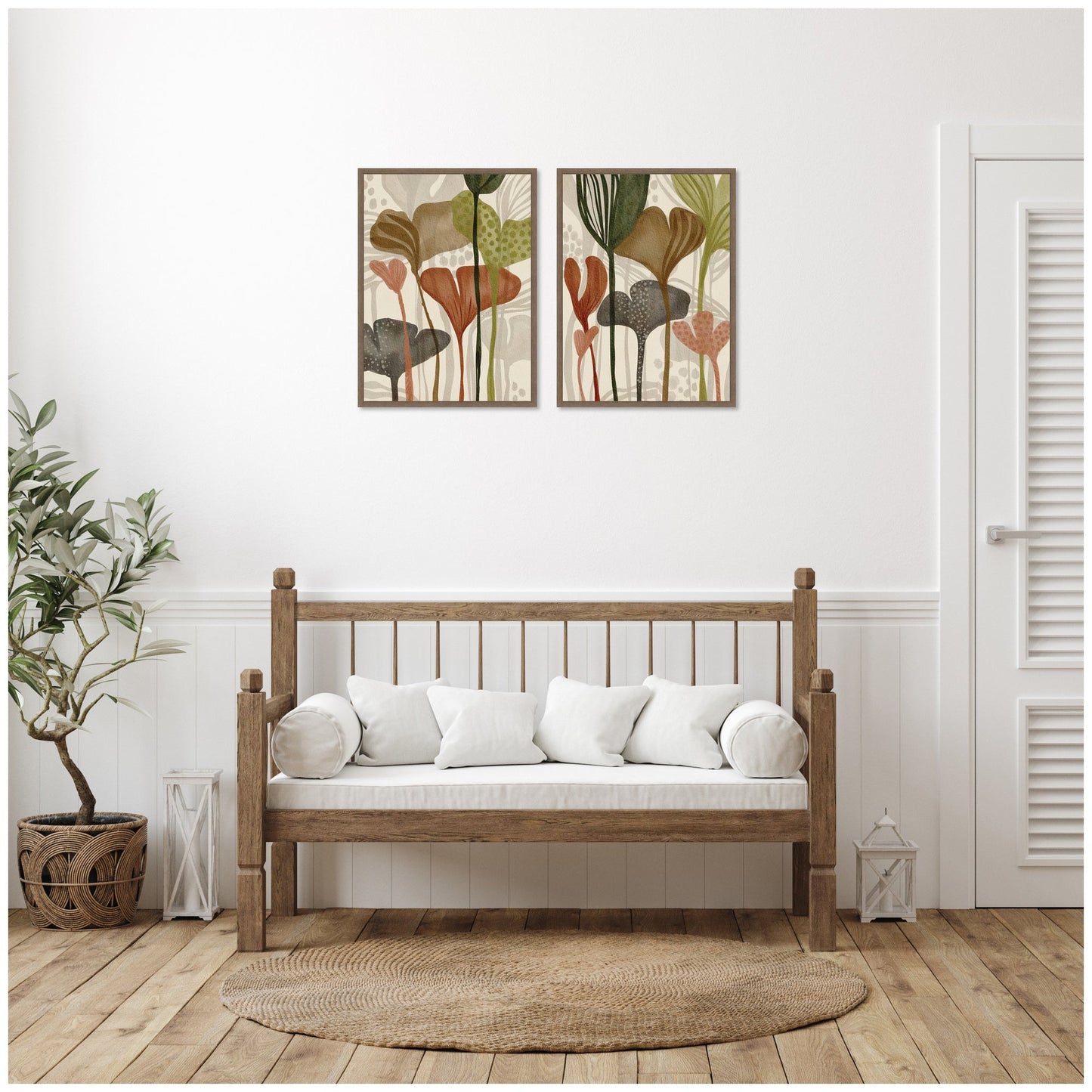 Earthen Botanicals 2 Piece Framed Canvas Wall Art Set by Nikita Jariwala