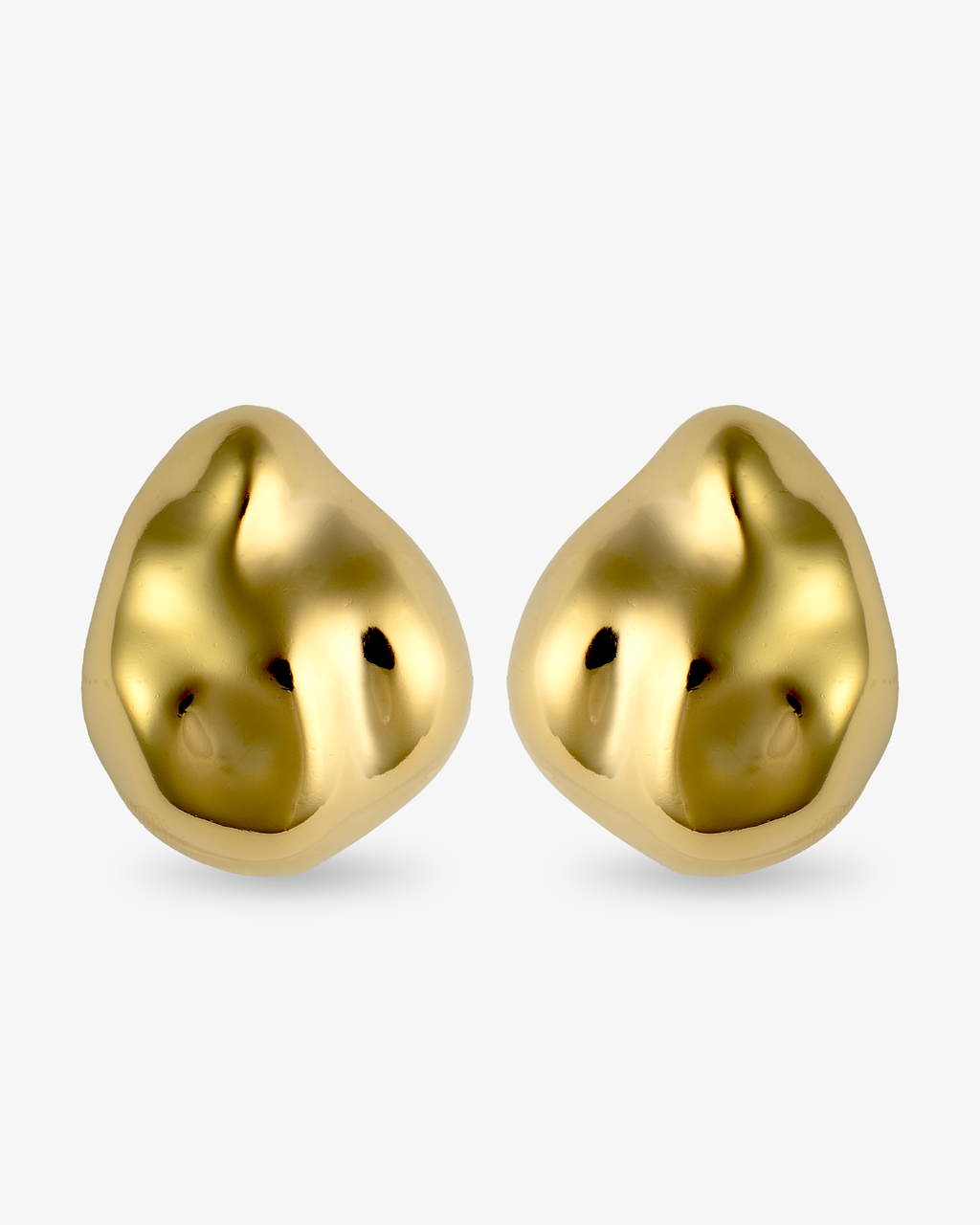Giselle Organic Pebble Gold Statement Earrings