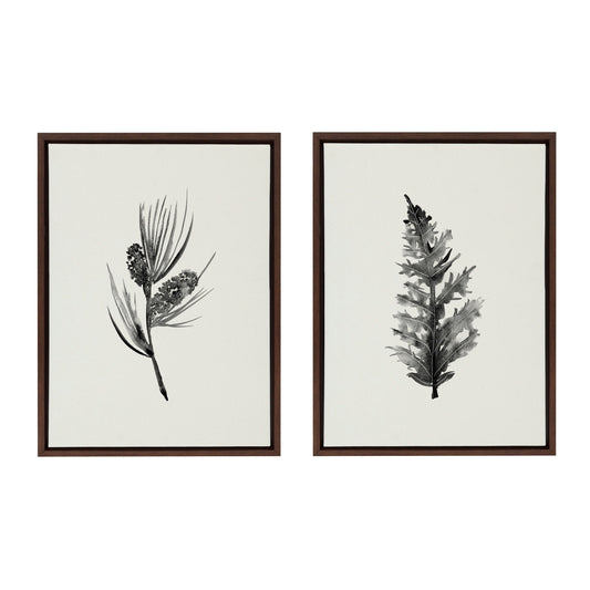 Sylvie Vintage Botanical 3 and 4 Framed Canvas Set by Teju Reval of SnazzyHues
