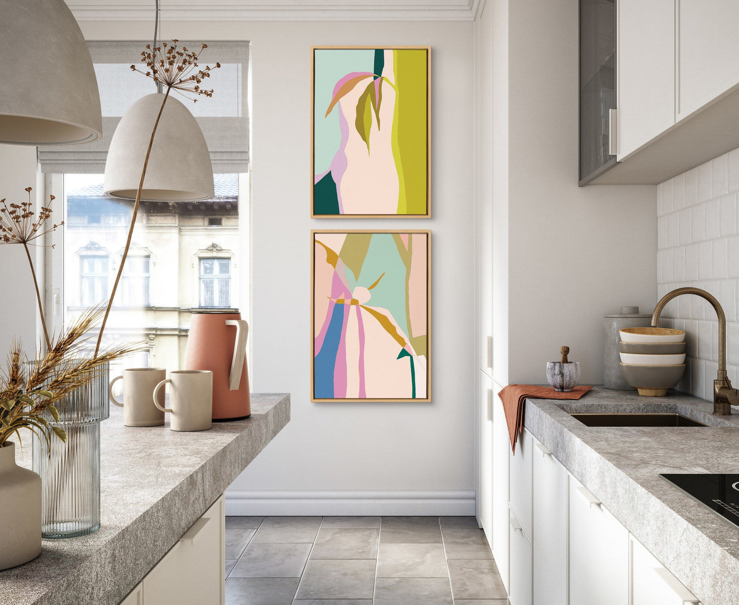 Sylvie Delight in the Moment 1 and 2 Framed Canvas by Alicia Schultz