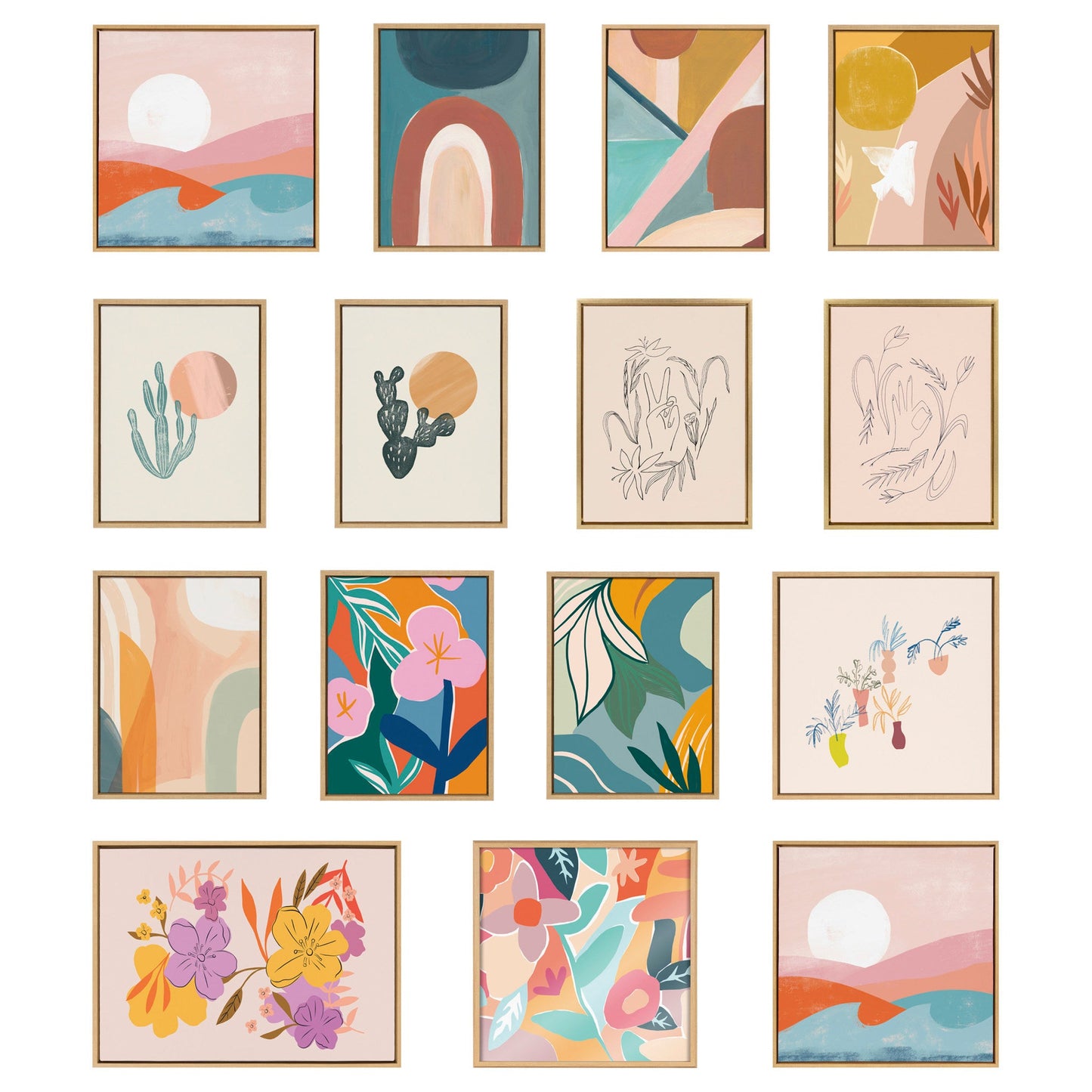 Sylvie Endless Summer Vertical, Sunrise Dove and Sunrise Over Marrakesh Framed Canvas Art Set by Kate Aurelia Holloway