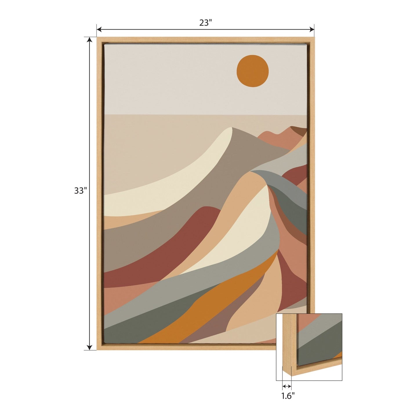 Sylvie Mid Century Modern Mountains Framed Canvas by Rachel Lee of My Dream Wall
