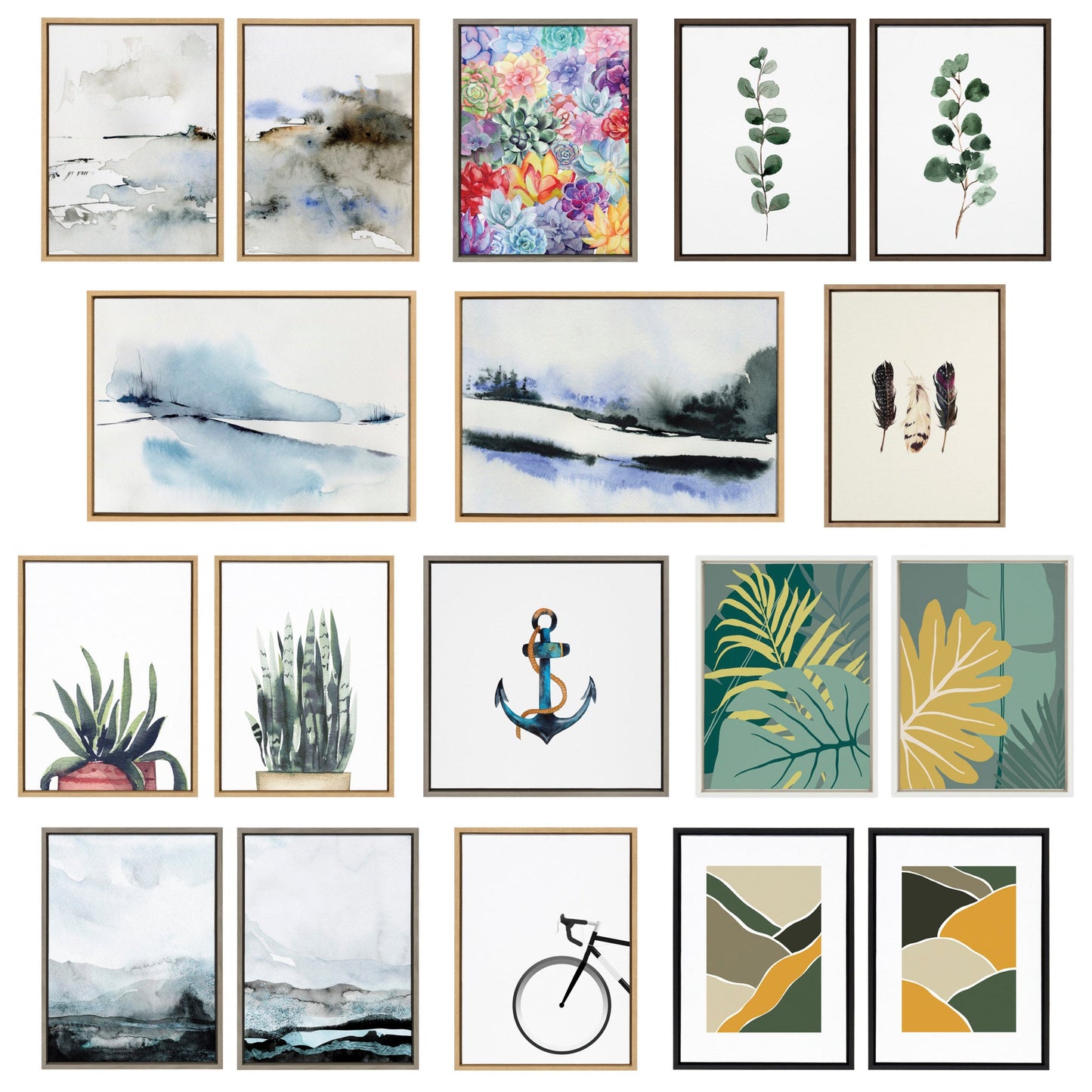 Eucalyptus Framed Canvas Set by Maja Mitrovic
