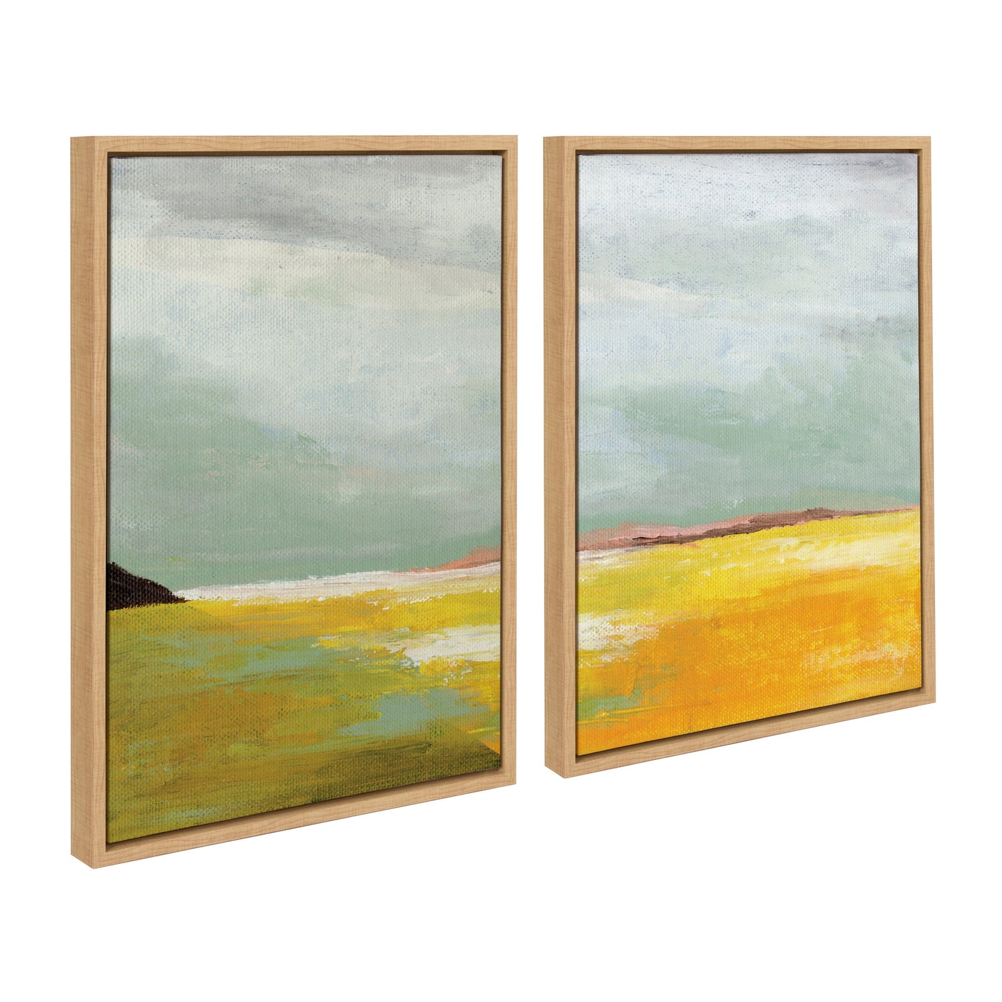 Sylvie Golden Root Lake I and II Framed Canvas Art Set by Nikita Jariwala