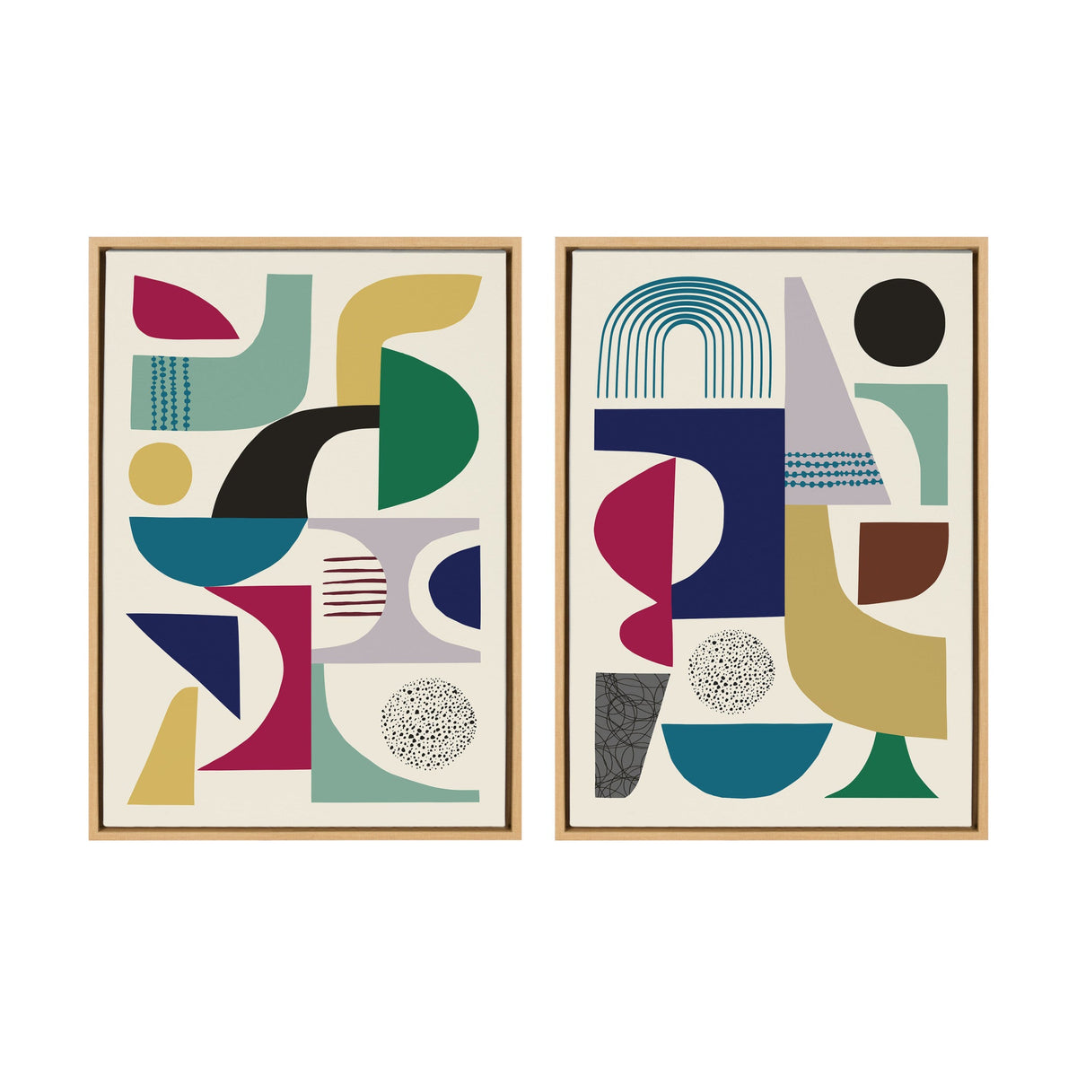 Sylvie MCM Pattern 01 and 04 Framed Canvas by Rachel Lee of My Dream Wall