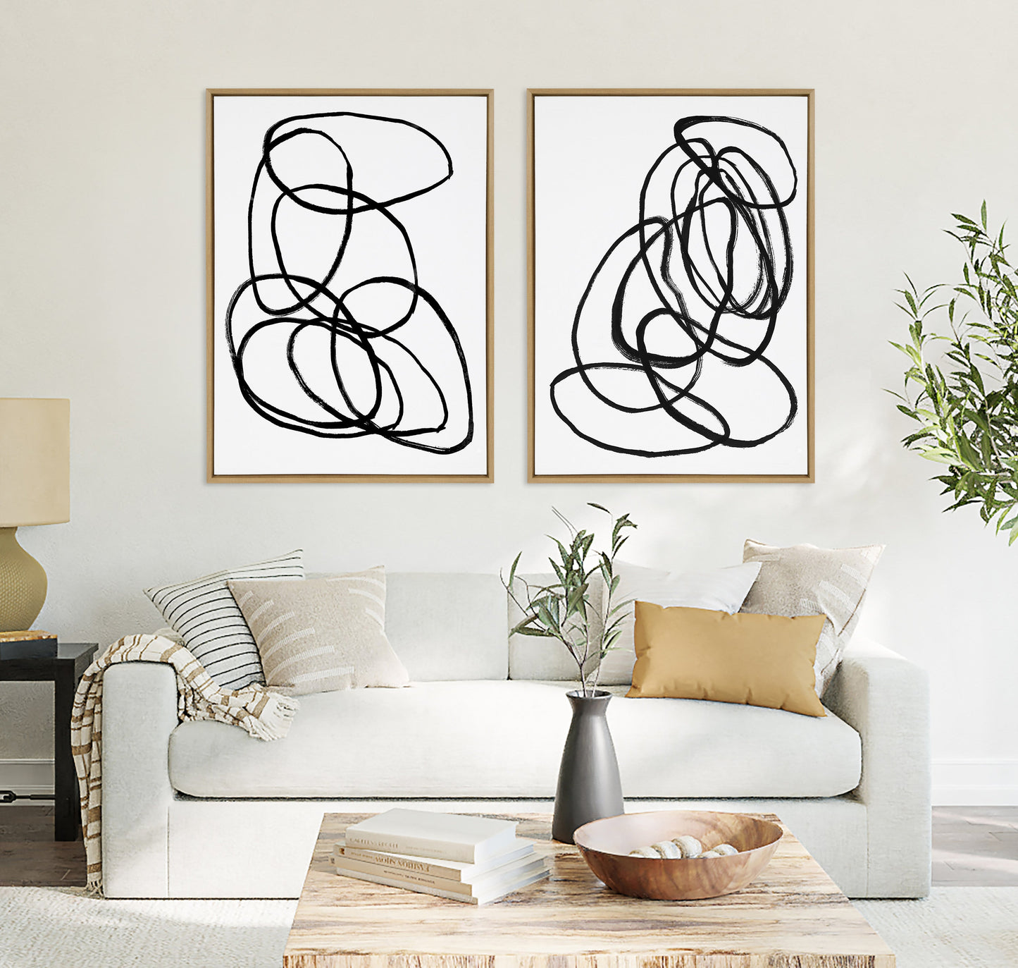 Ring of Light and Ring of Light 2 Framed Canvas Art Set by Nikki Chu