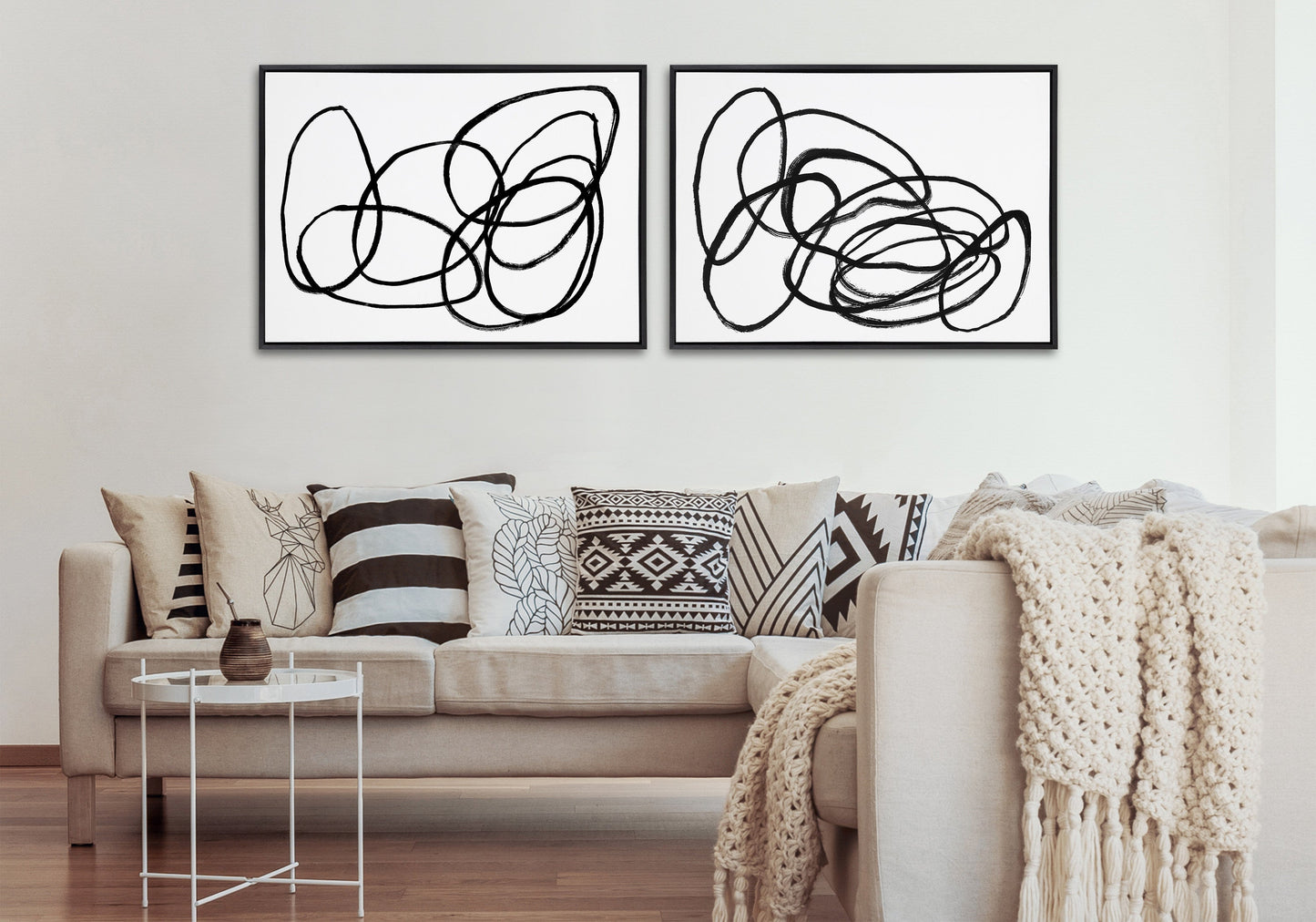 Ring of Light and Ring of Light 2 Framed Canvas Art Set by Nikki Chu