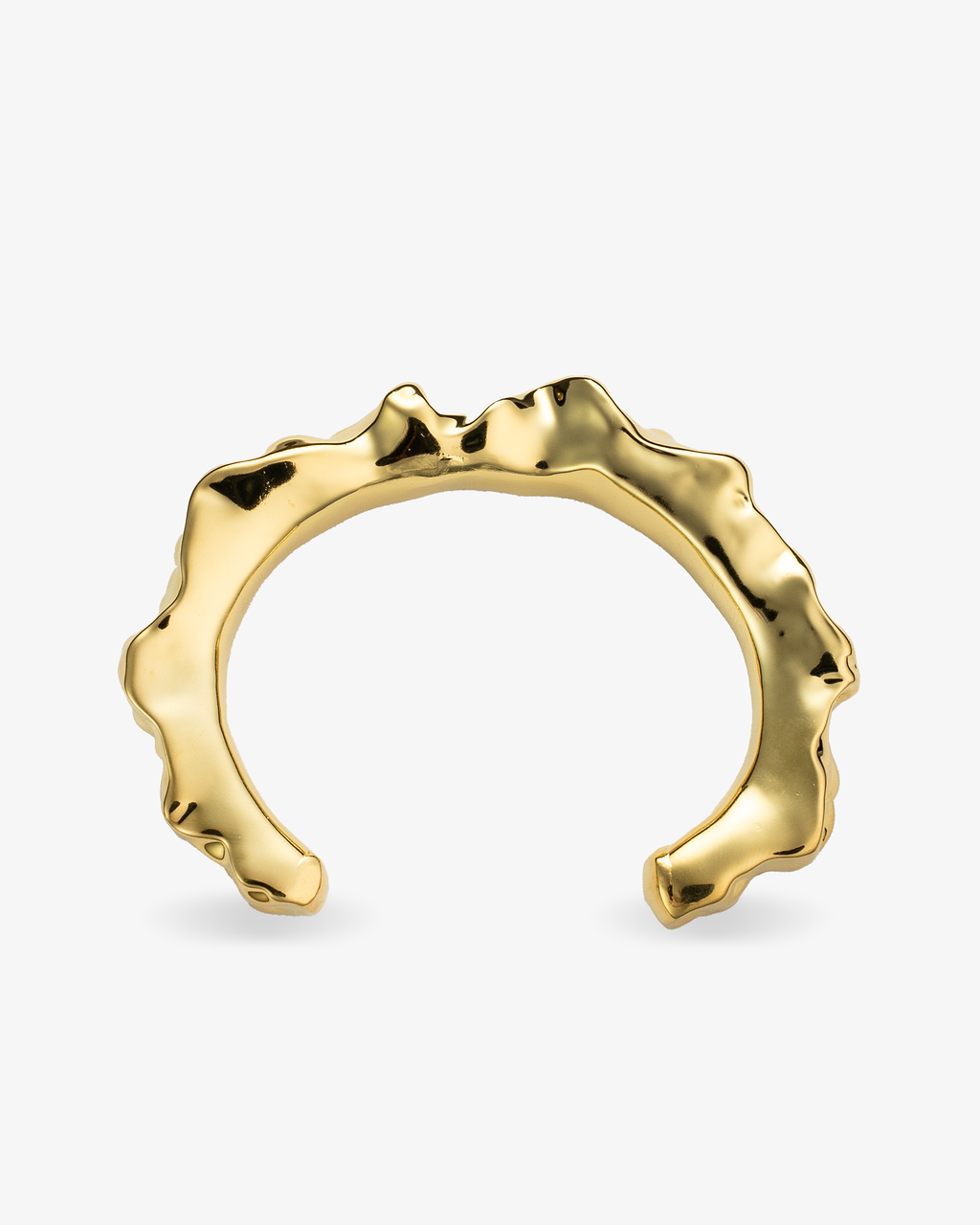 Nathalia Organic Textured Gold Open Cuff Bracelet