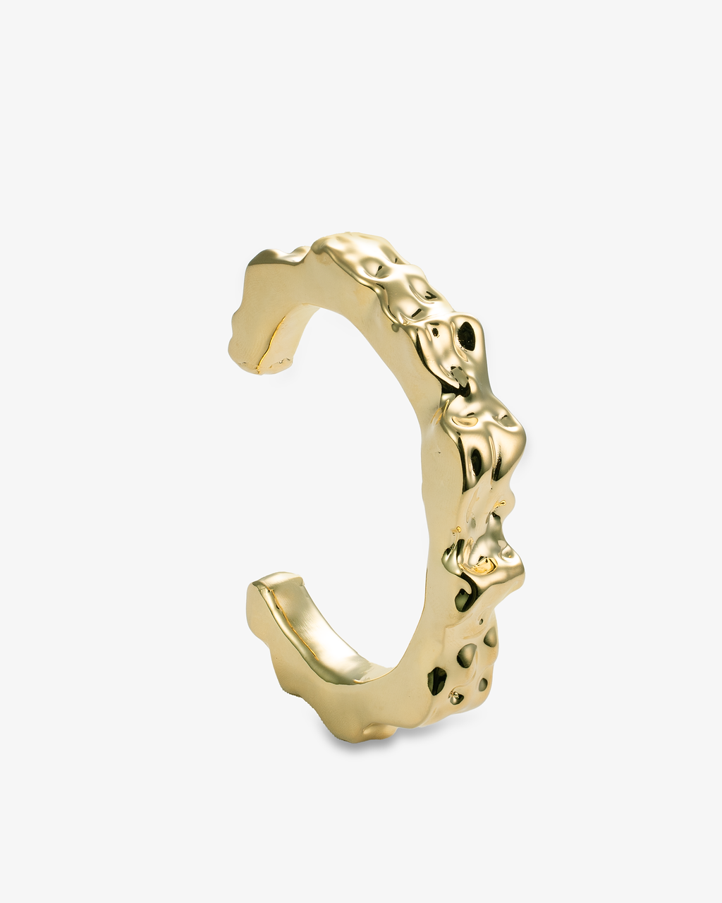 Nathalia Organic Textured Gold Open Cuff Bracelet