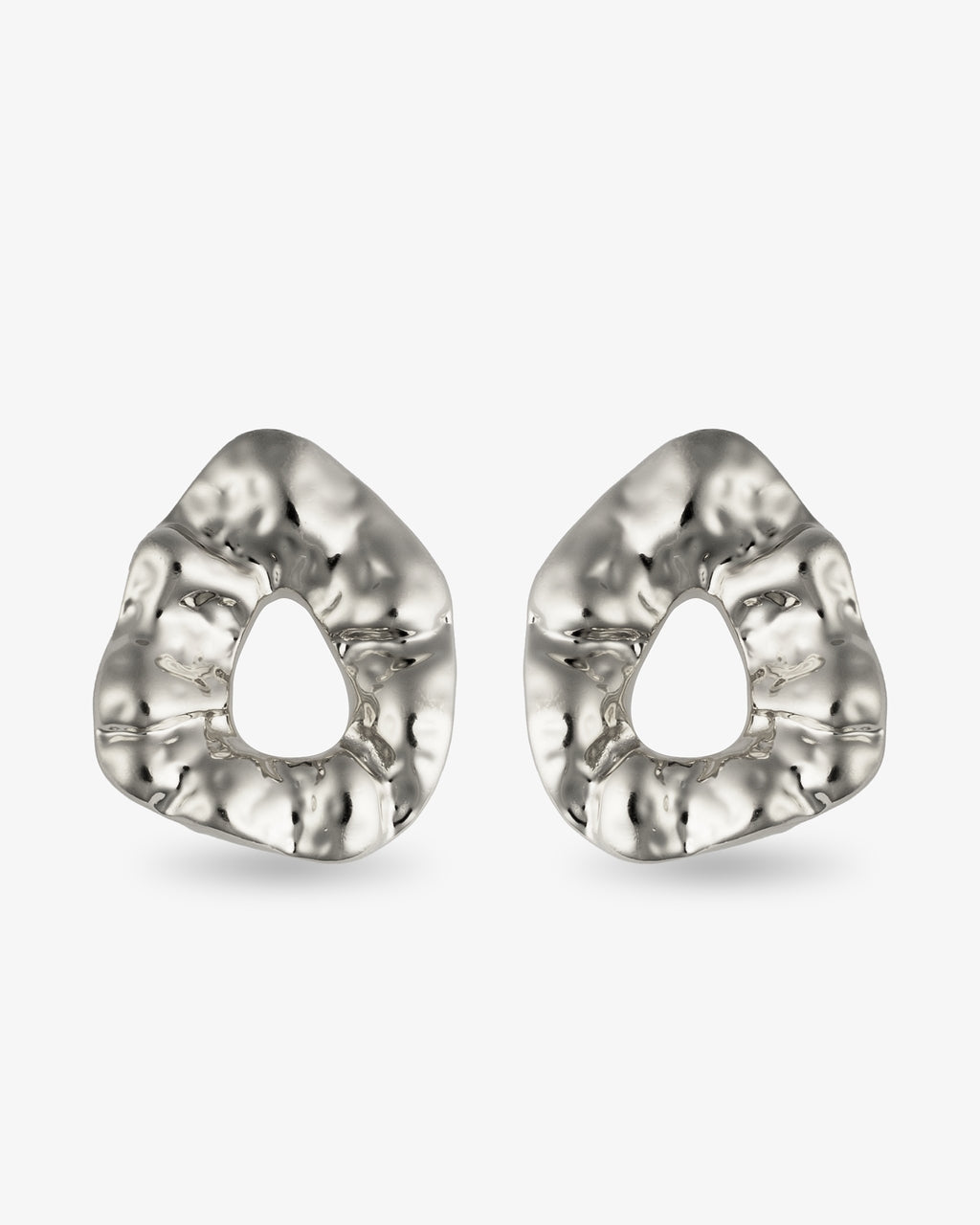 Nathalia Hammered Organic Gold Statement Earrings