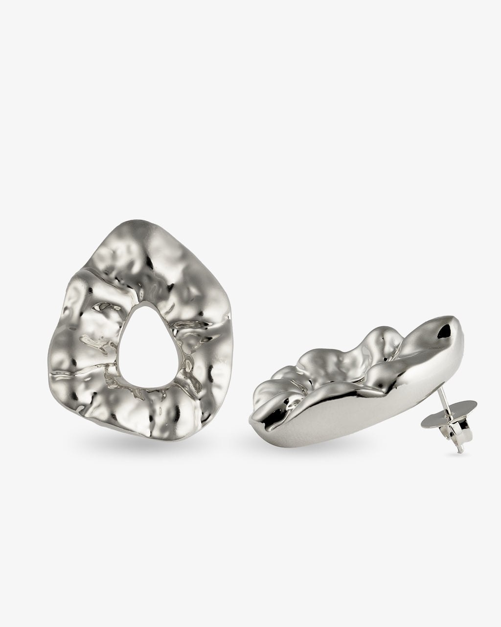 Nathalia Hammered Organic Gold Statement Earrings