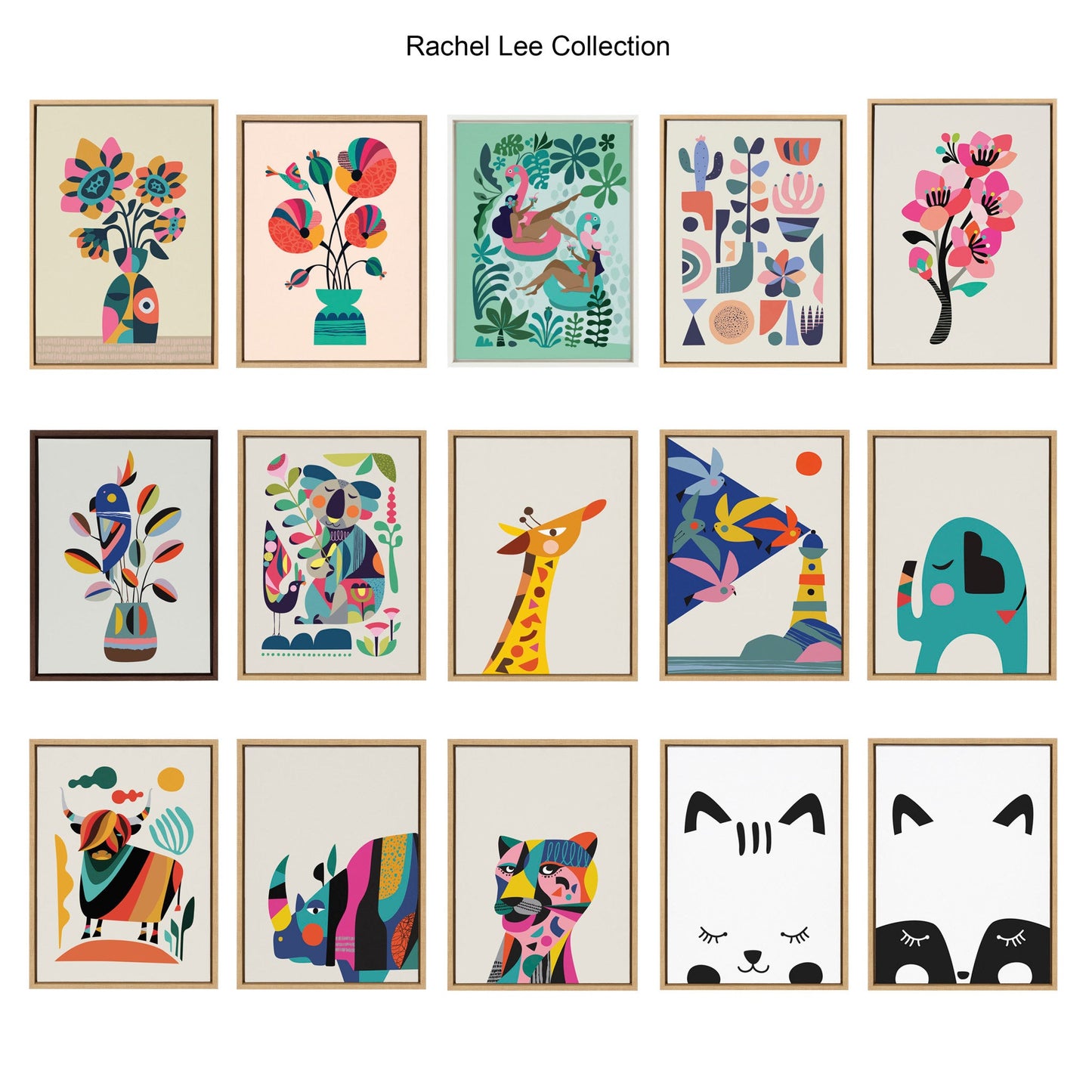 Sylvie Mid Century Modern Mountains Framed Canvas by Rachel Lee of My Dream Wall