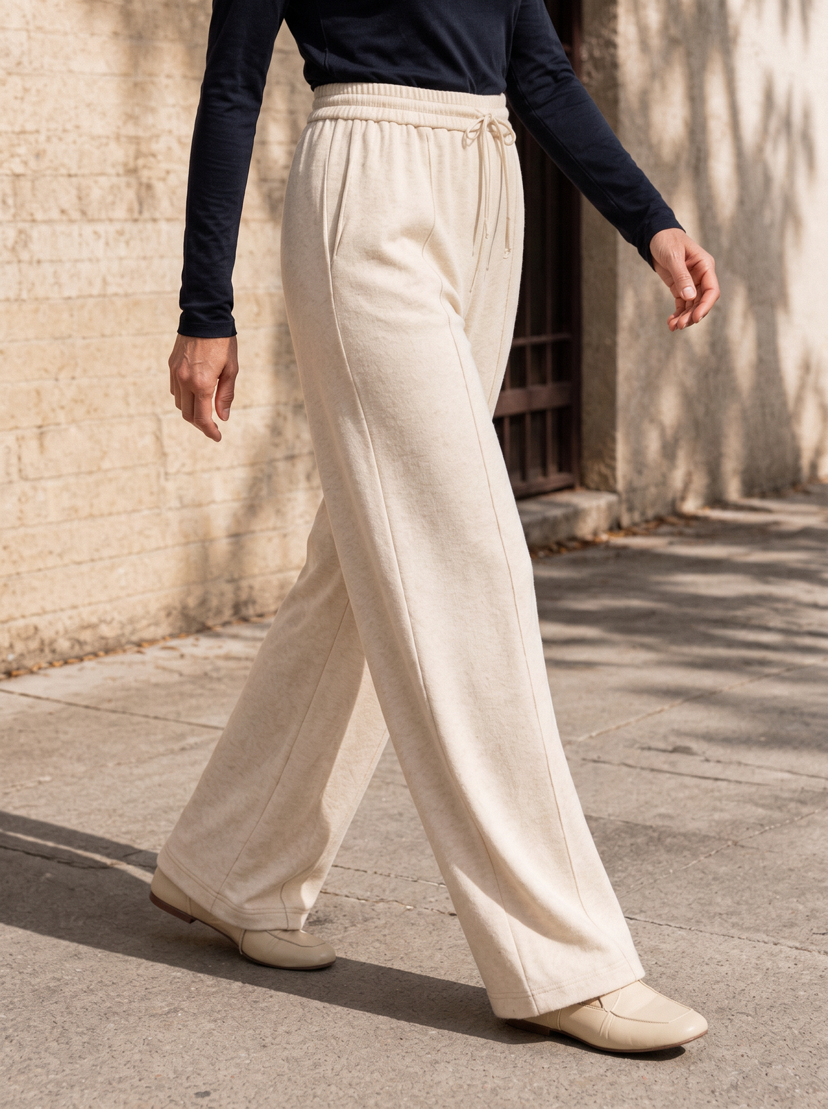 Tamsin Lyocell Blend Pin Tuck Straight Leg Trousers – Casual Drawstring Tailored Pants