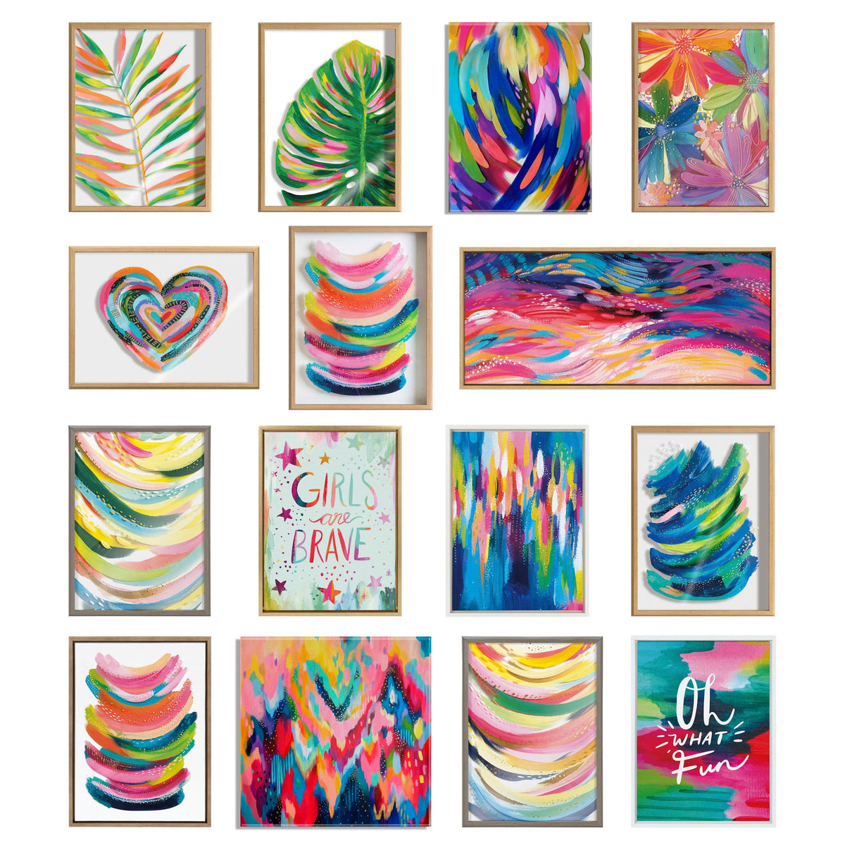 Sylvie Brush Strokes 90 Canvas Set by | 2-Piece Framed Diptych