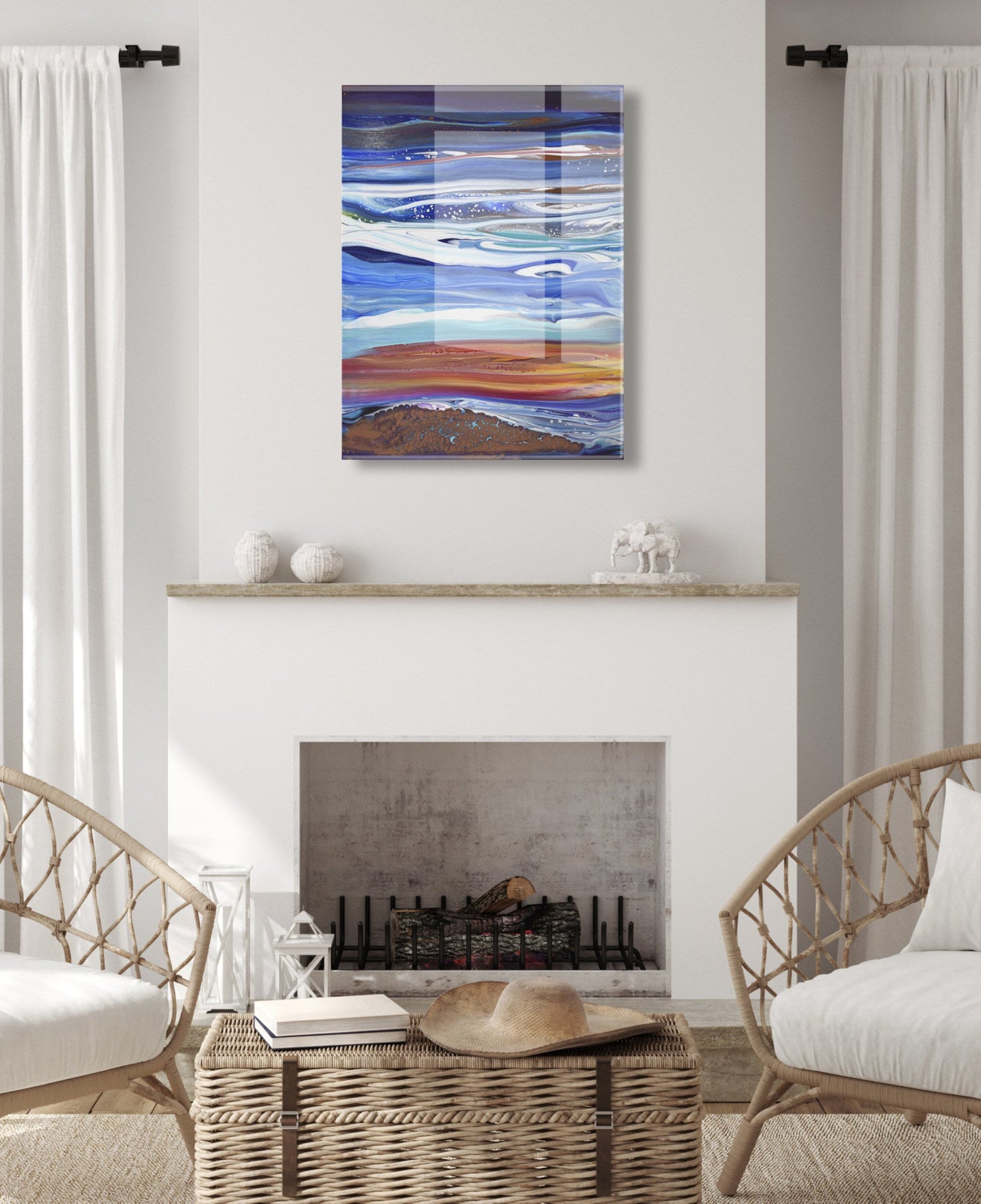 Coastal Currents Floating Acrylic Art by Xizhou Xie Limited Edition