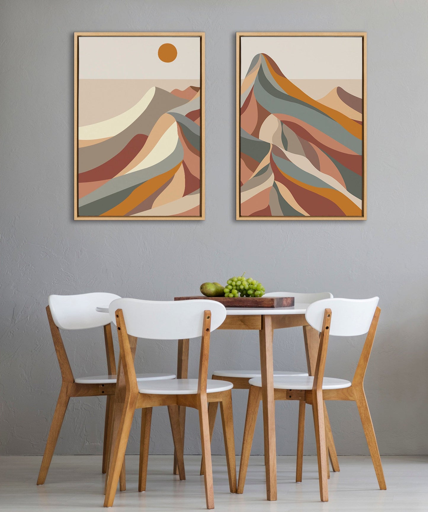 Sylvie Mid Century Modern Mountains Framed Canvas by Rachel Lee of My Dream Wall
