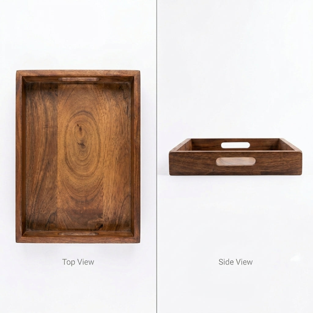 House of Avana Rectangular Mango Wood Serving Tray Medium