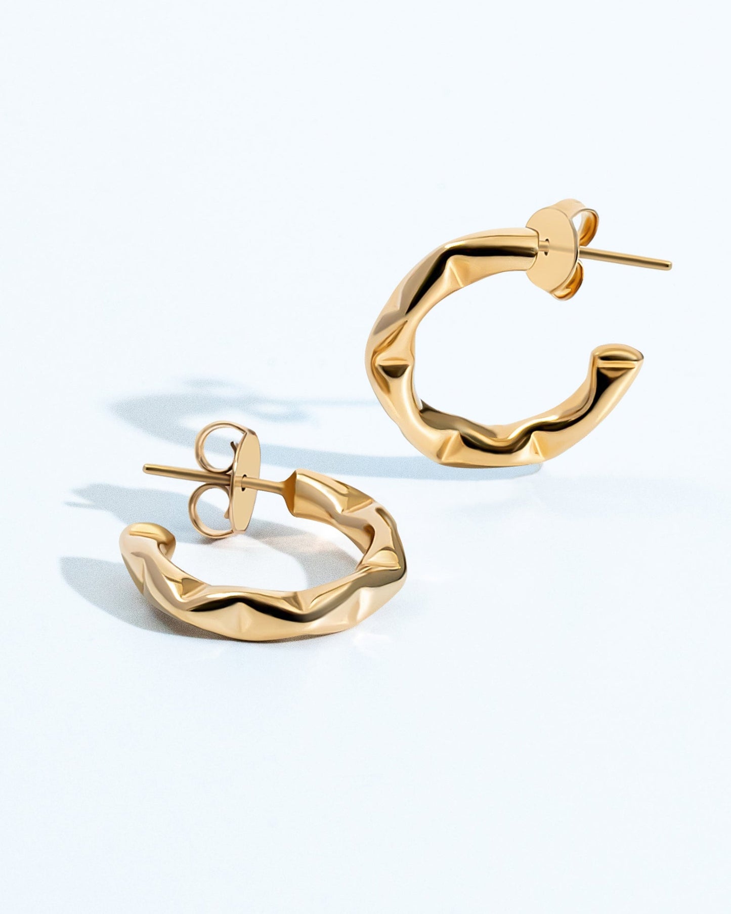 Sabrina Abstract Small Hoop Earrings | Sculptural Gold Huggie Earrings