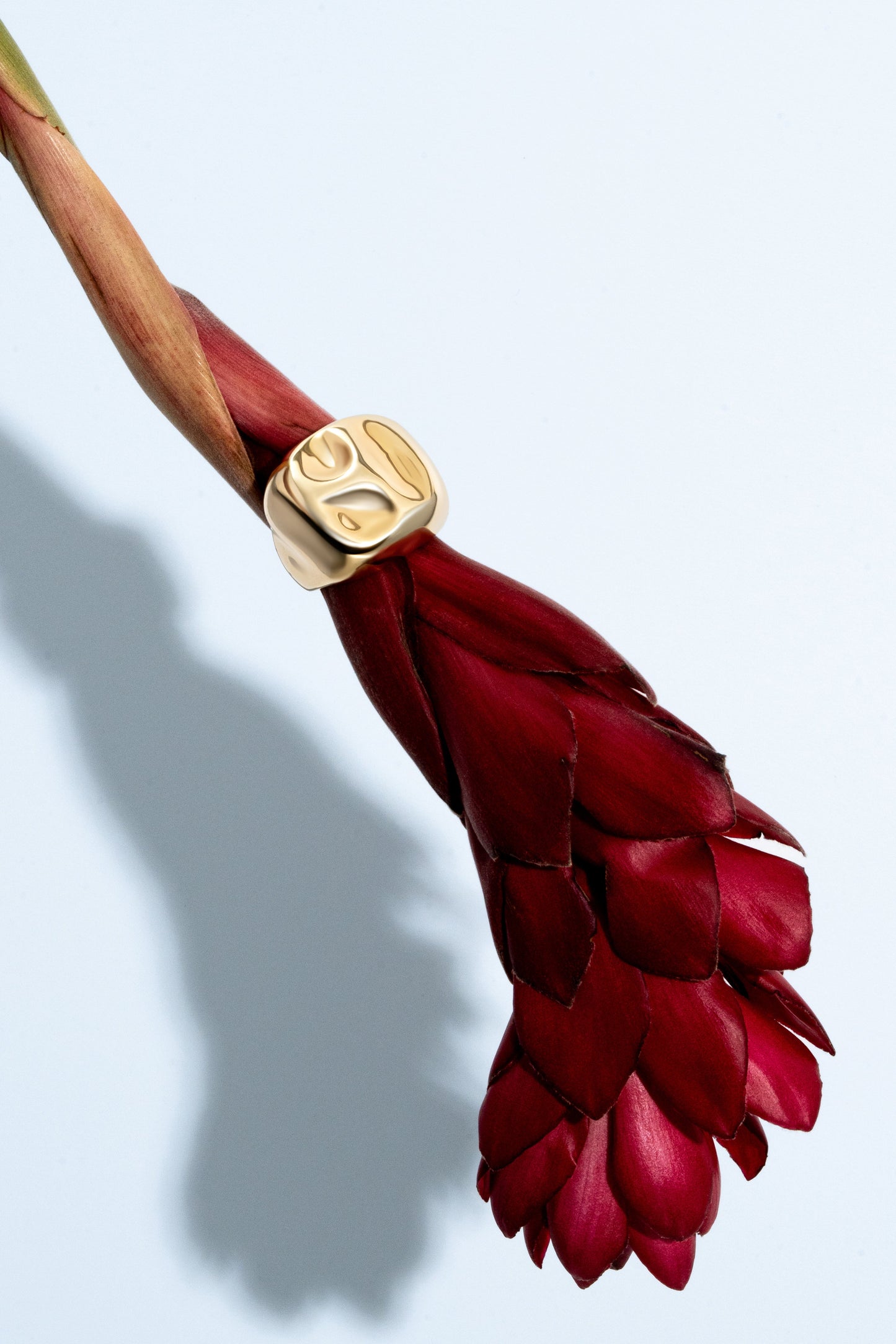 Sara Sculptural Gold Ring | Molten Liquid Metal Statement Ring