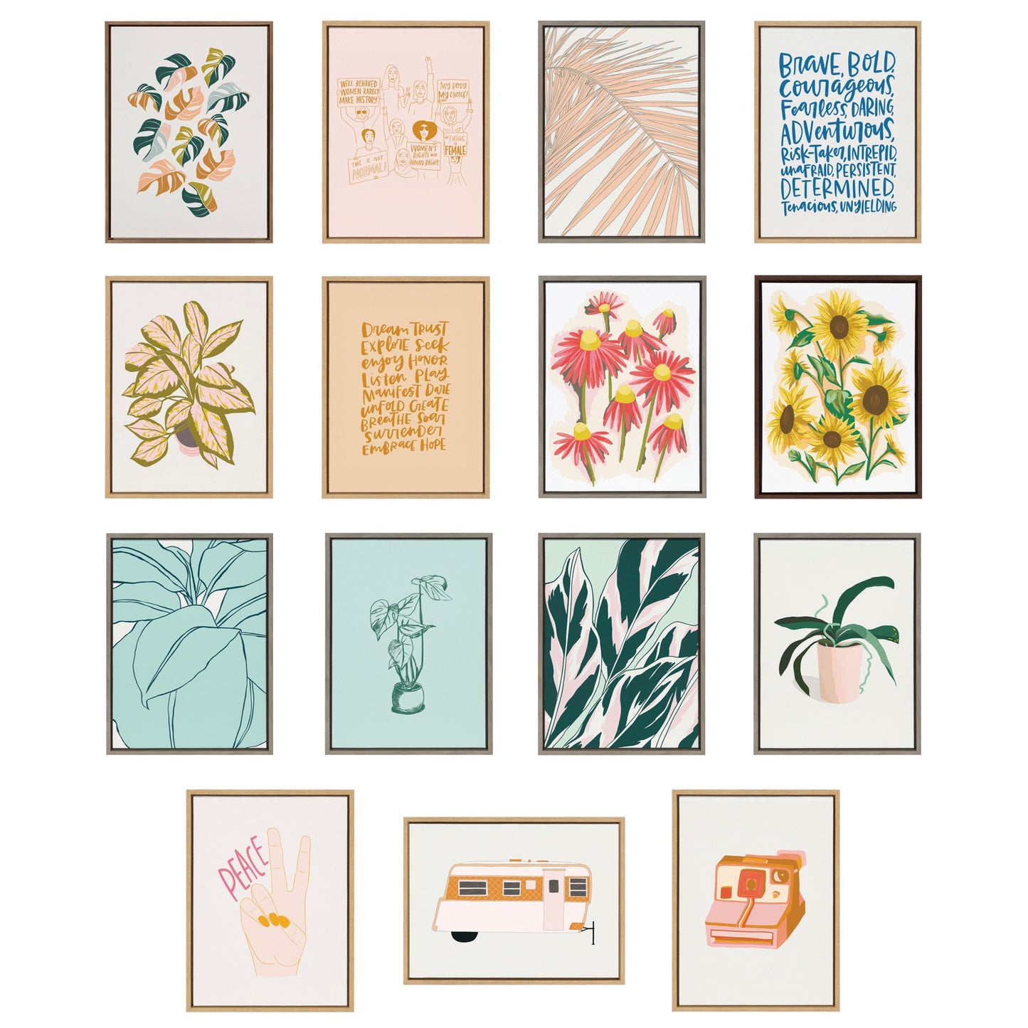 Delight in the Moment 3 and 4 Framed Canvas by Alicia Schultz