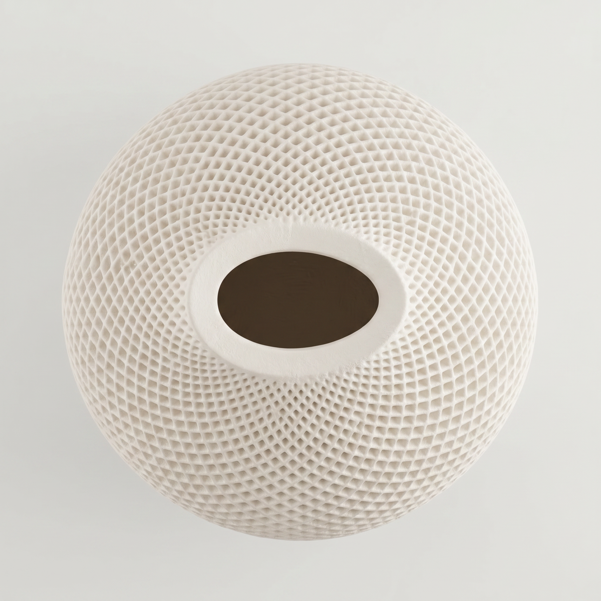 Teardrop Honeycomb Vase, Gypsum White 5"
