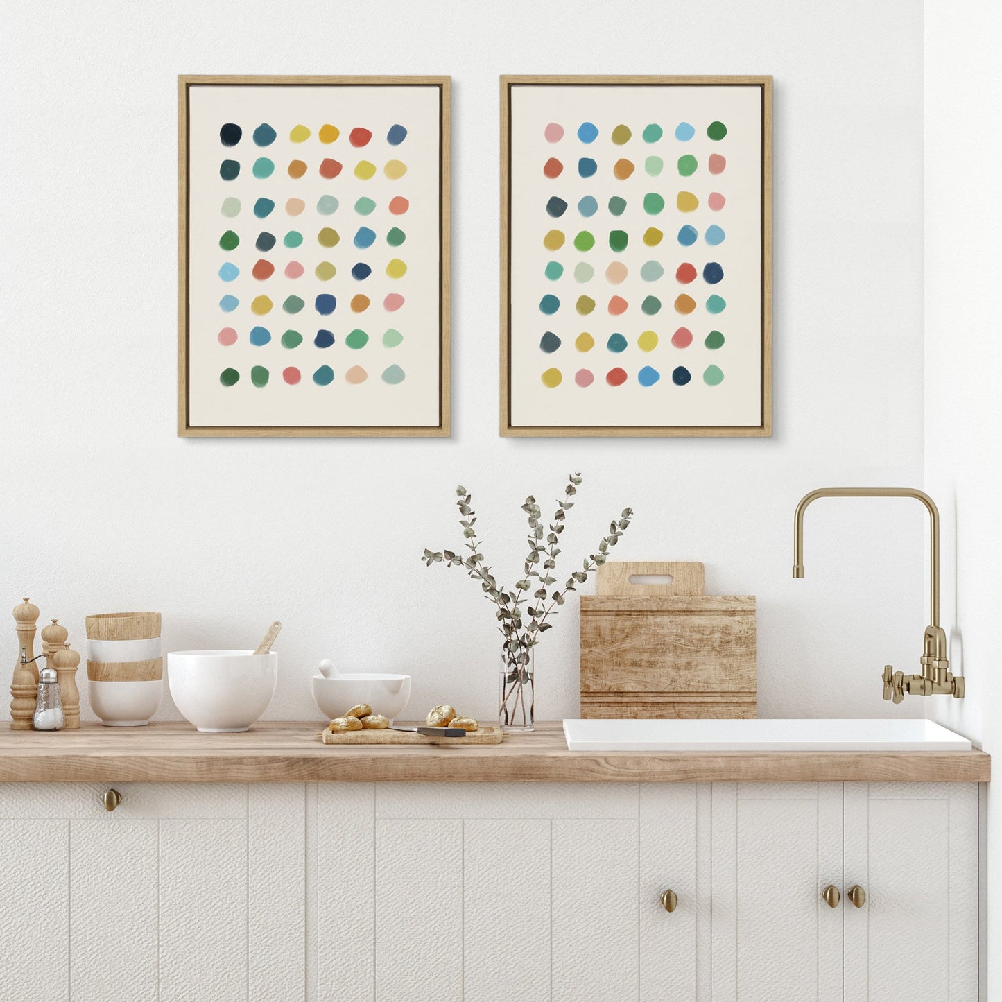 Sylvie Meditation 1 and 2 Framed Canvas Art Set by Kelly Knaga