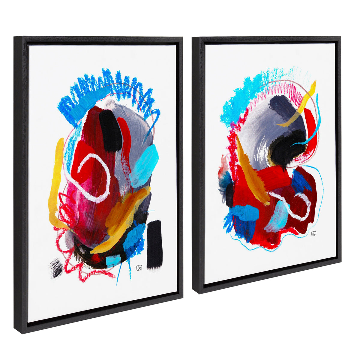 Sylvie Intensity No. 1 and 2 Framed Canvas Art Set by Erika Wynn (Set of 2)