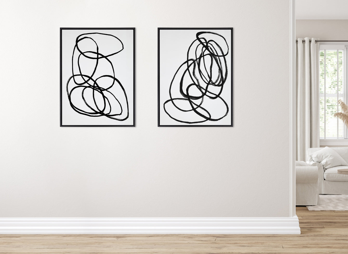 Ring of Light and Ring of Light 2 Framed Canvas Art Set by Nikki Chu